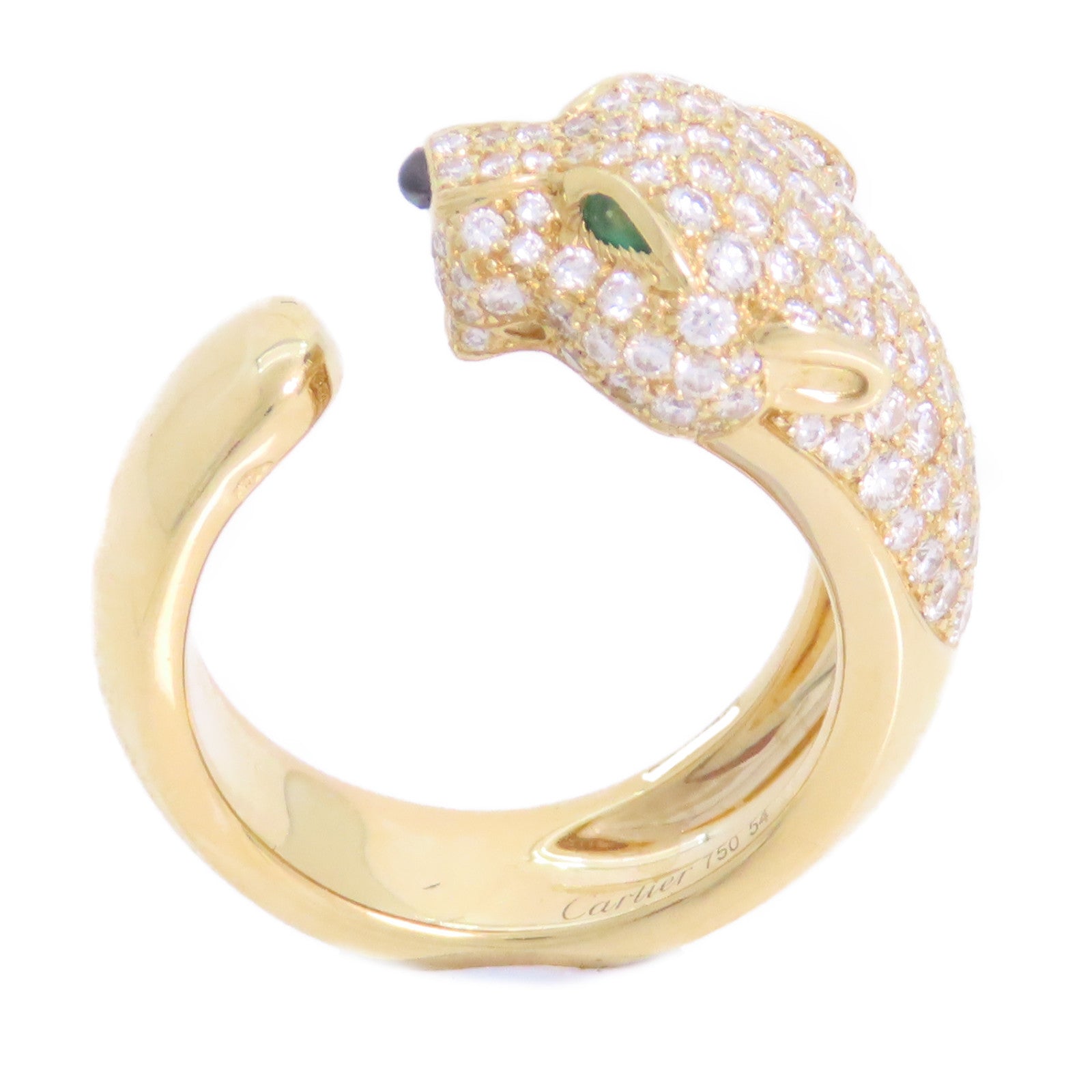 CARTIER 18K黃金/鑽石Panthere de Cartier Diamond Ring戒指Cartier#54/US#6.75