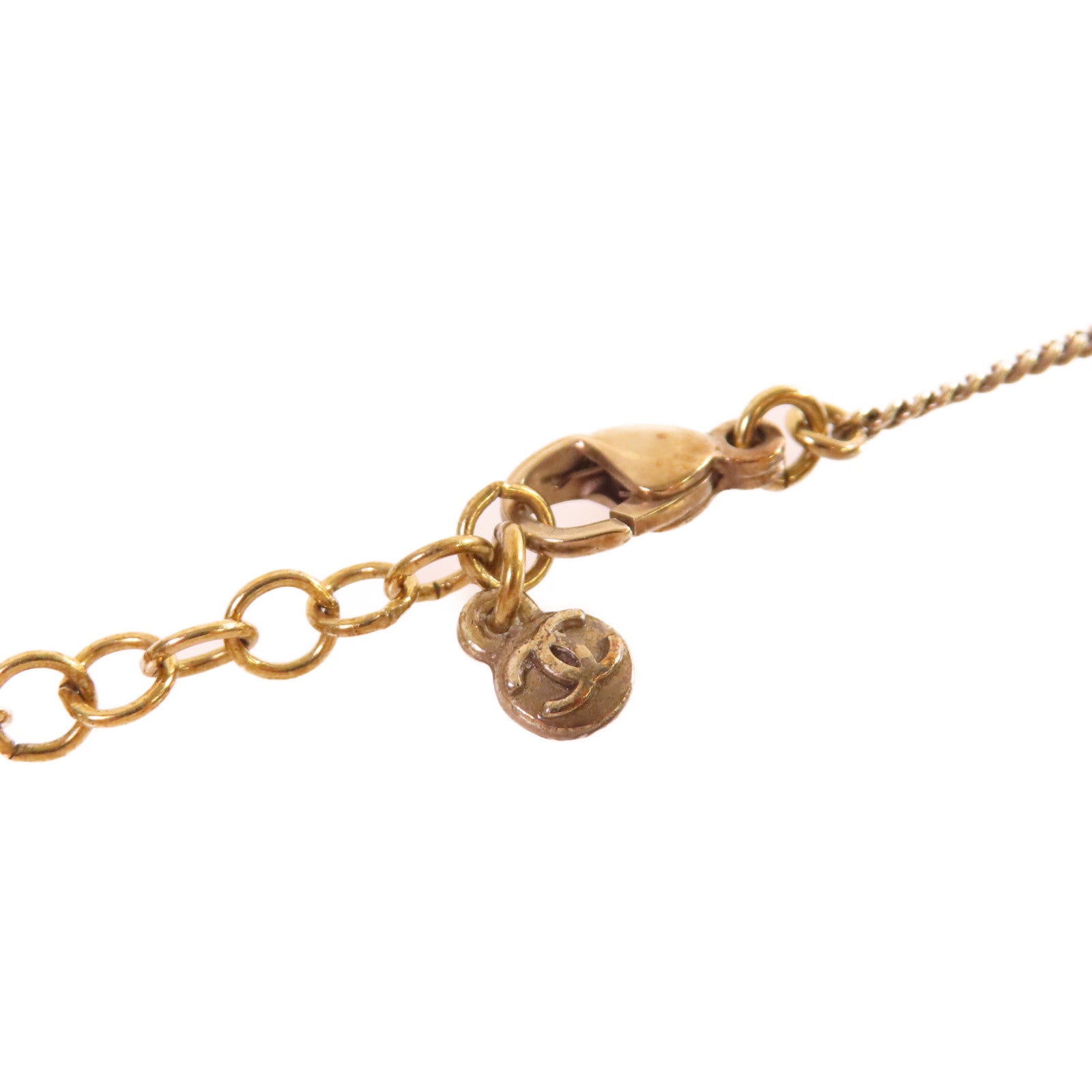 CHANEL 【激減優惠】金屬/水鑽CC Necklace金扣項鍊金色/黑色