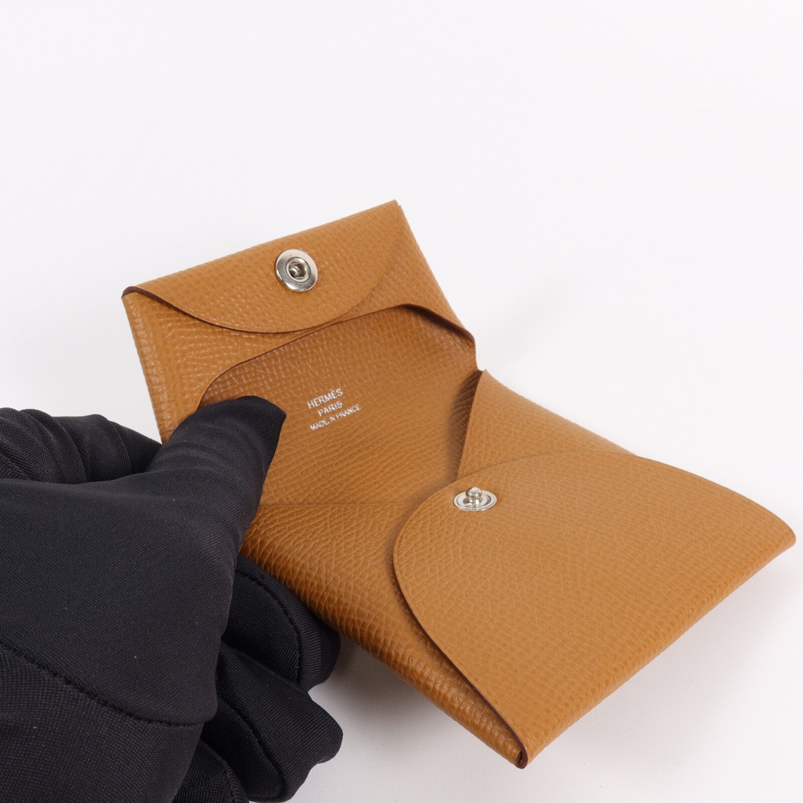HERMES Epsom皮革Bastia Change Purse零錢包Gold