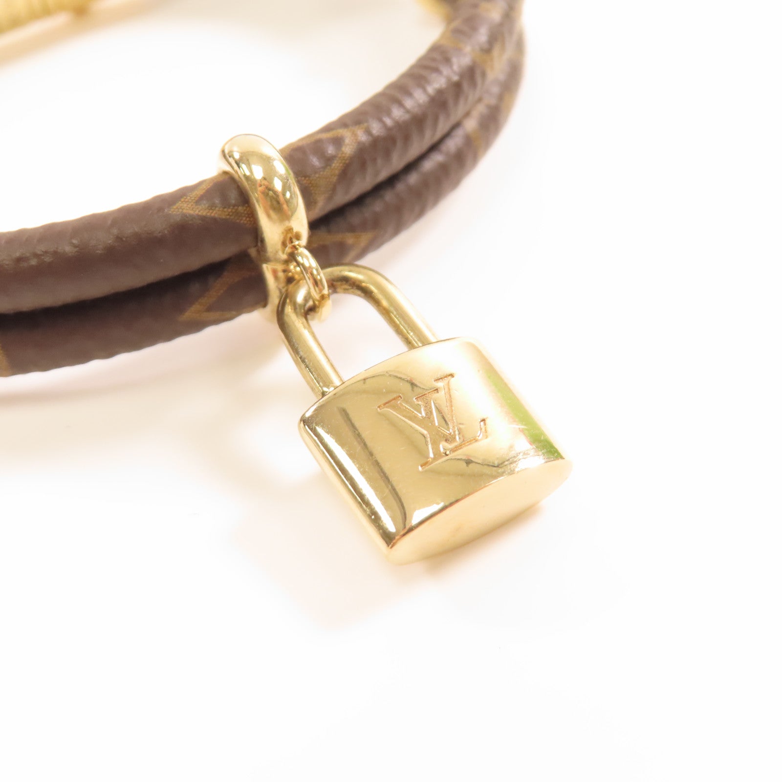 LOUIS VUITTON Monogram Keep It Twice金扣手鏈啡色