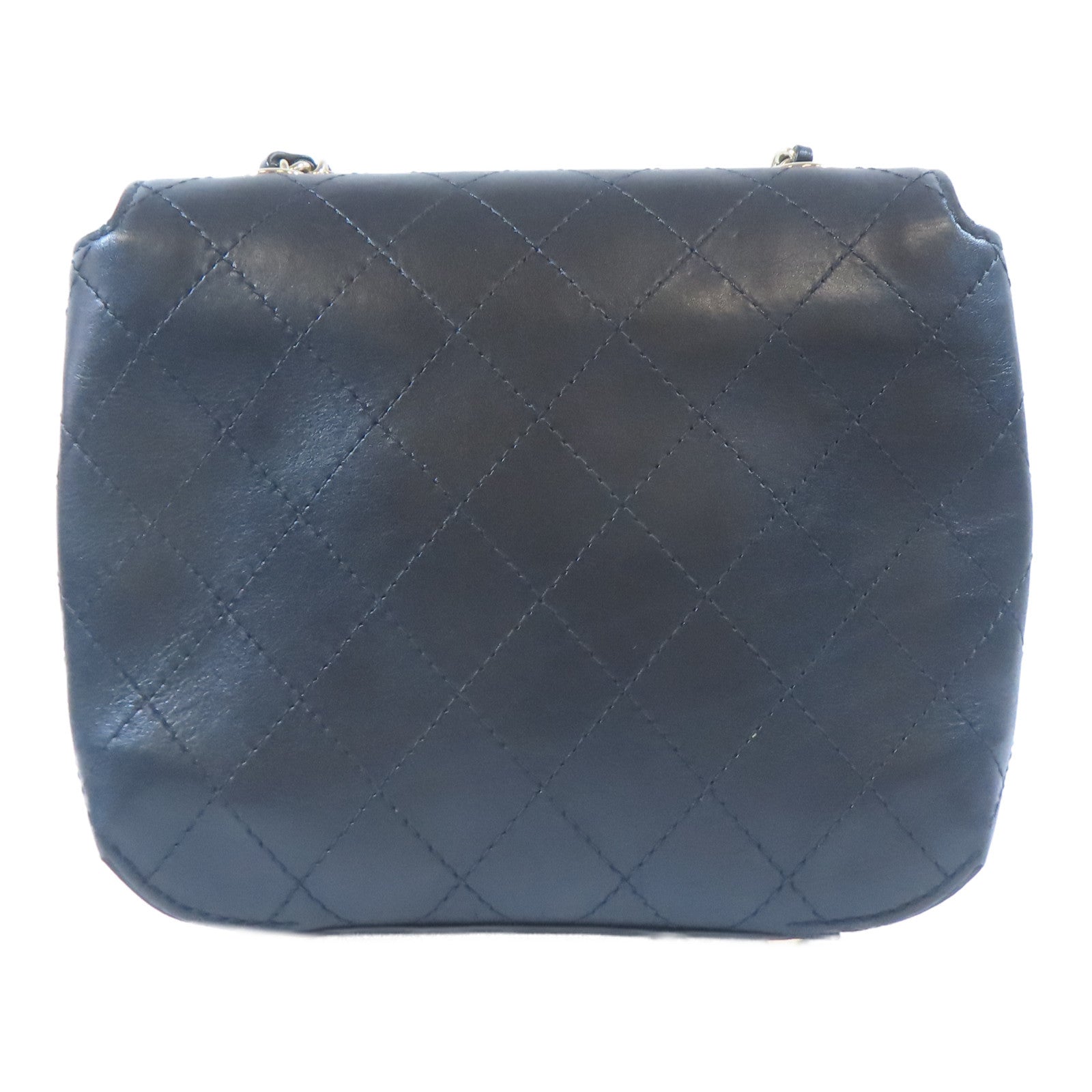 CHANEL 【激減優惠】菱格牛皮皮革CC Stitched Flap金扣鏈帶肩背袋黑色