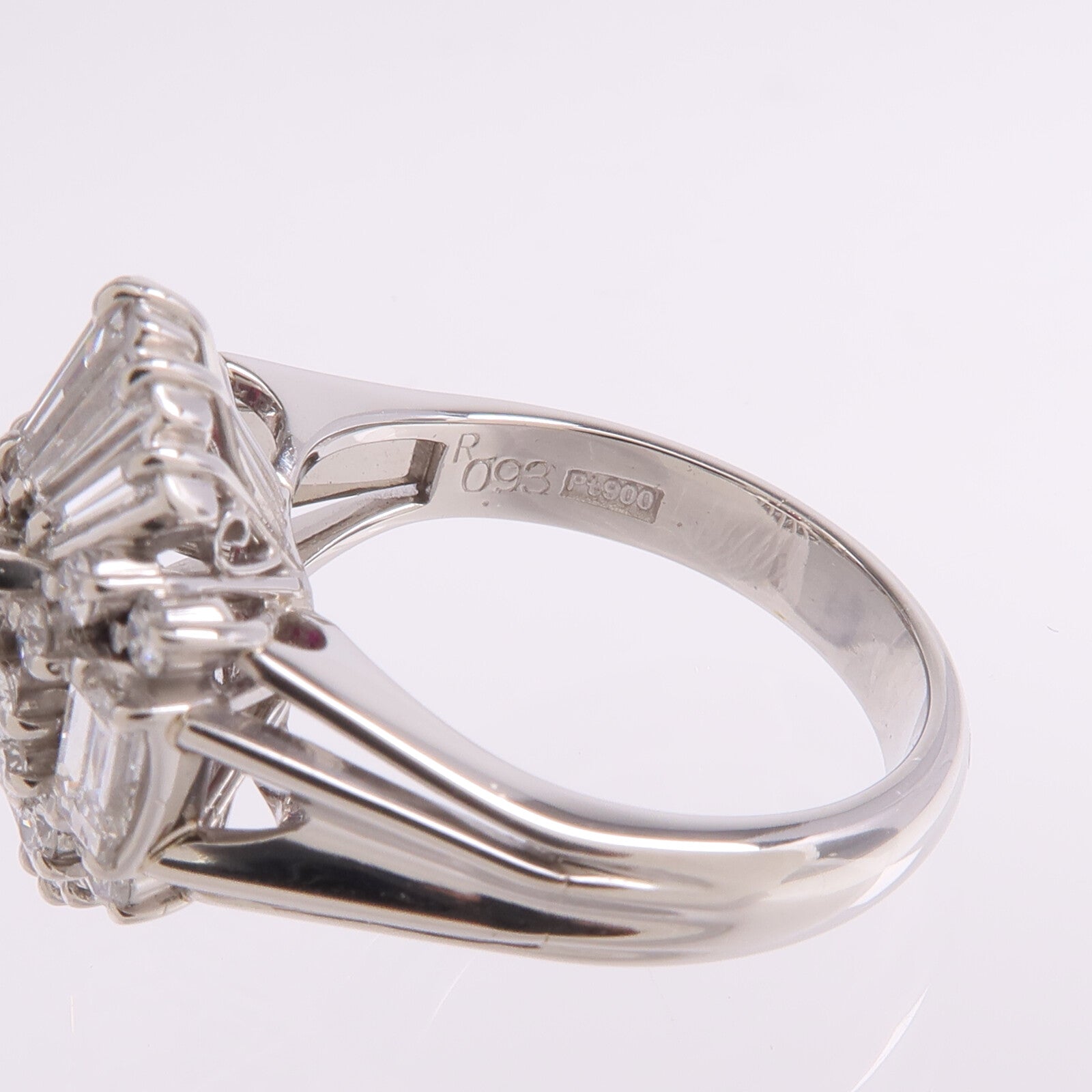 JEWELRY PT900鉑金Ruby Diamond Ring紅寶石/鑽石戒指US#5.25