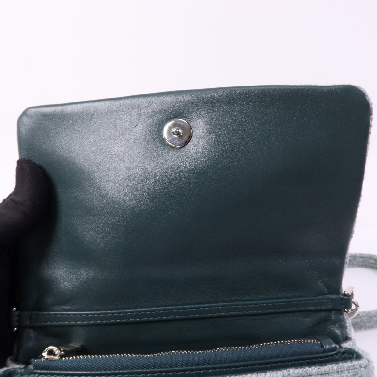 Dior Tweed Caro Small銀扣肩背袋