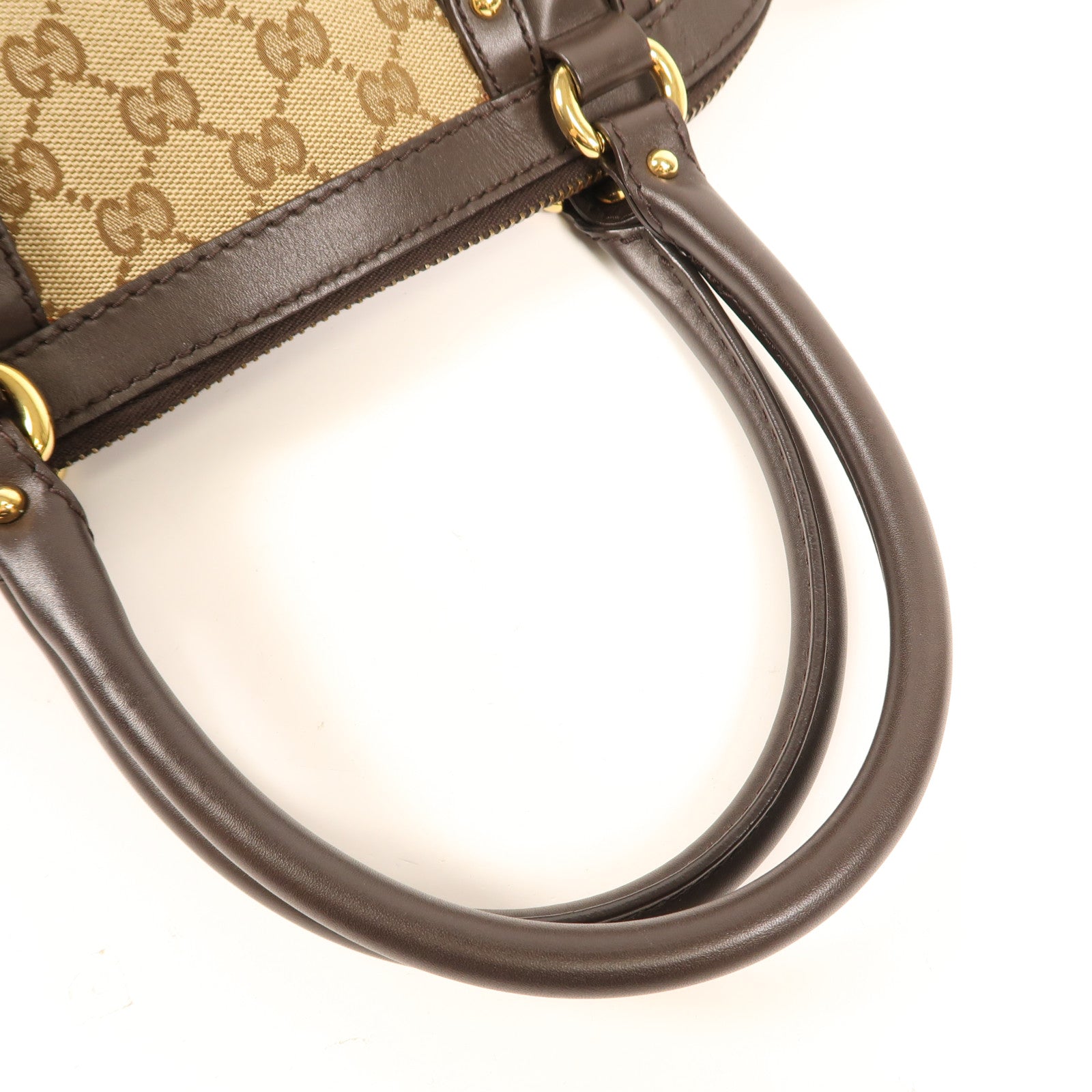 GUCCI 帆布/皮革Scarletti金扣手挽袋