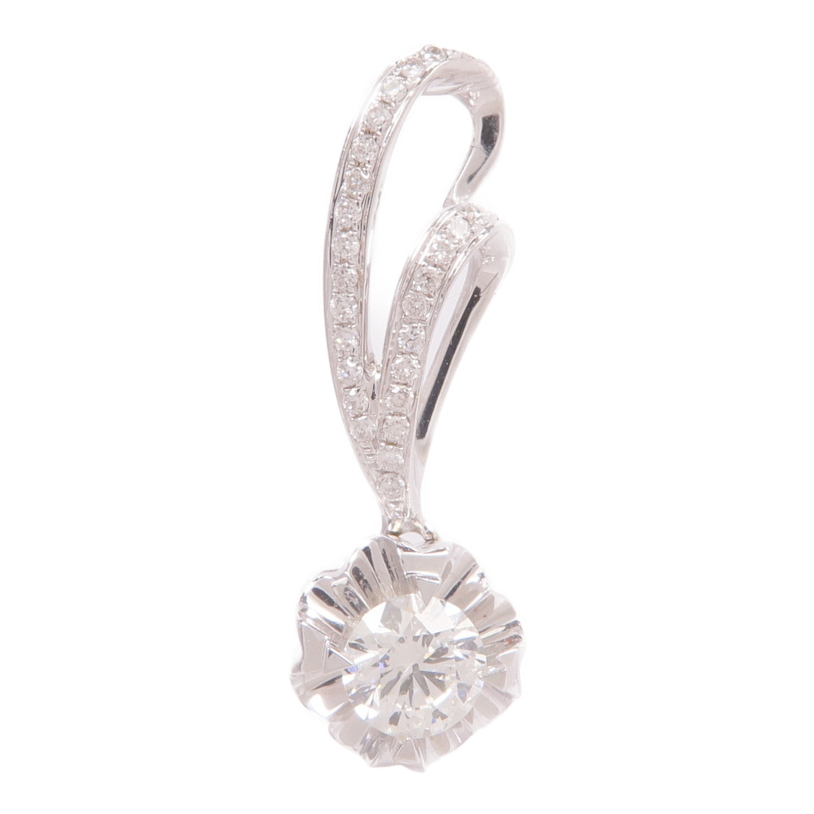 JEWELRY 【激減優惠】18K白金Diamond Pendant Top鑽石吊墜