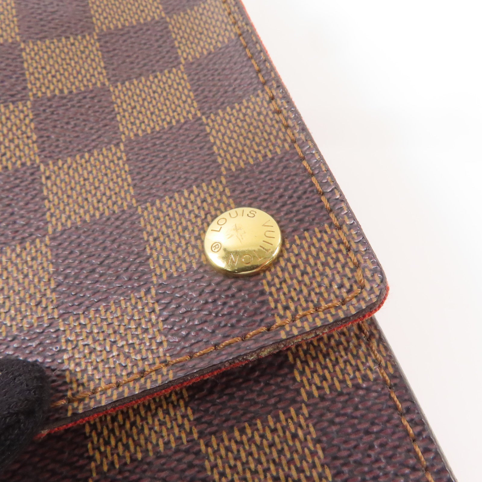 LOUIS VUITTON Damier Ebene Portobello金扣肩背袋棕色