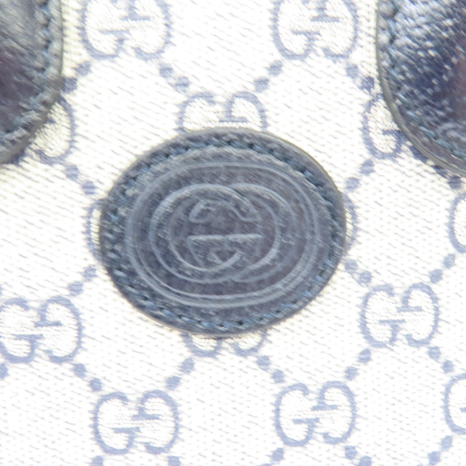 GUCCI 【激減優惠】塗層帆布2way Shoulder Bag銀扣手挽肩背兩用袋藍色/米色