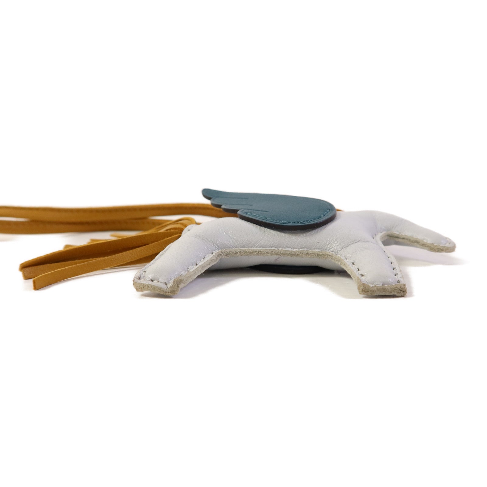 HERMES Milo/Swift皮革Rodeo Pegase PM掛飾Brown/Gray/Malachite