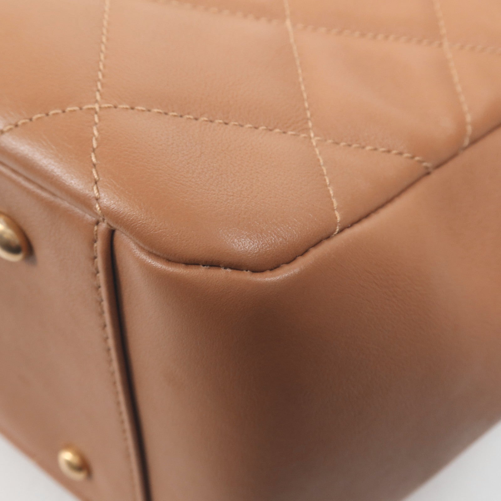 CHANEL 羊皮皮革Tote Bag金扣手挽肩背兩用袋