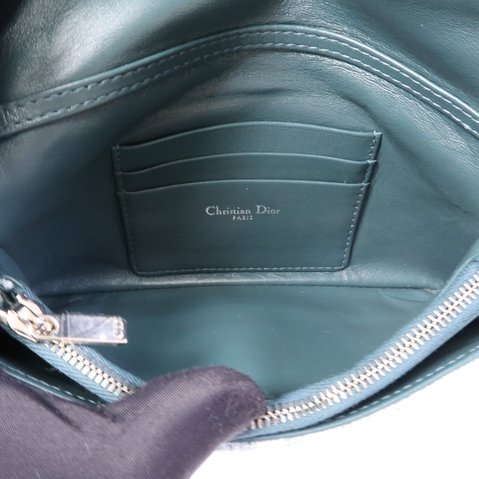 Dior Tweed Caro Small銀扣肩背袋