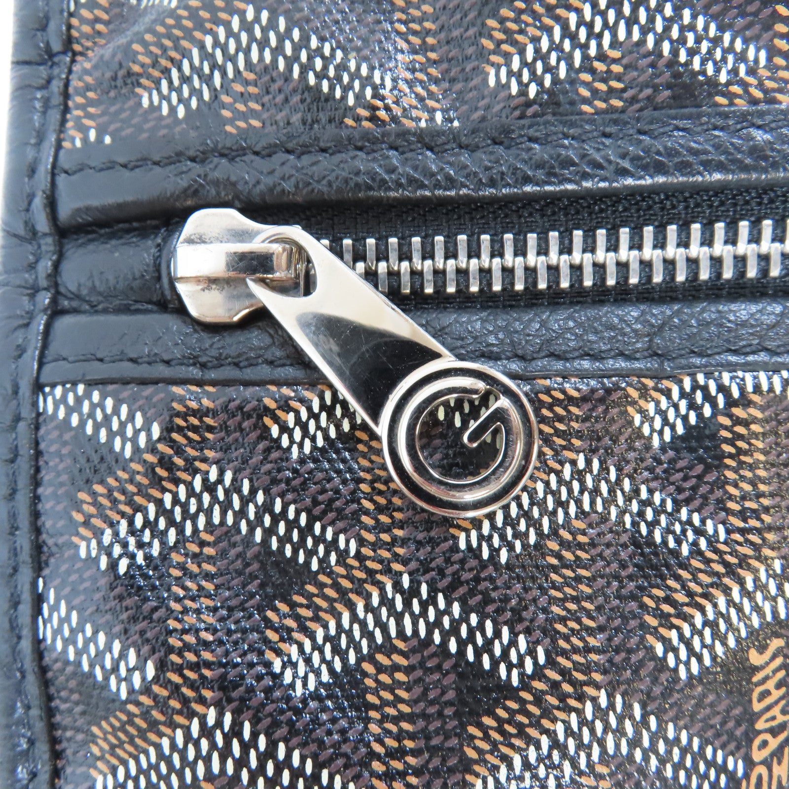 GOYARD 塗層帆布/牛皮皮革Saint Leger Backpack銀扣背包黑色