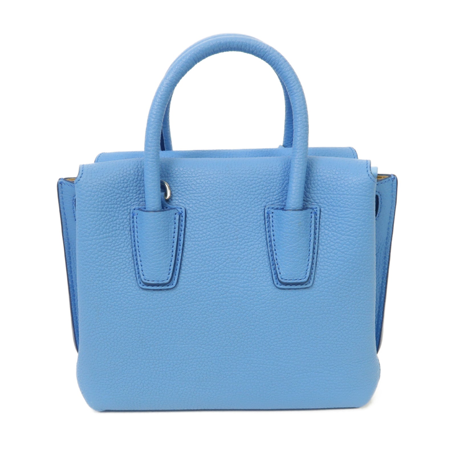 MCM 牛皮皮革2way Shoulder Bag銀扣手挽肩背兩用袋藍色