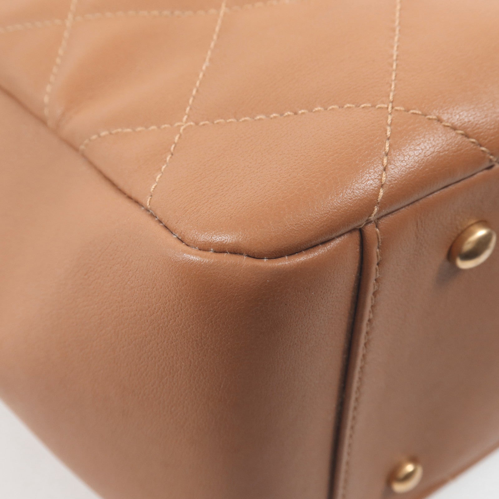 CHANEL 羊皮皮革Tote Bag金扣手挽肩背兩用袋