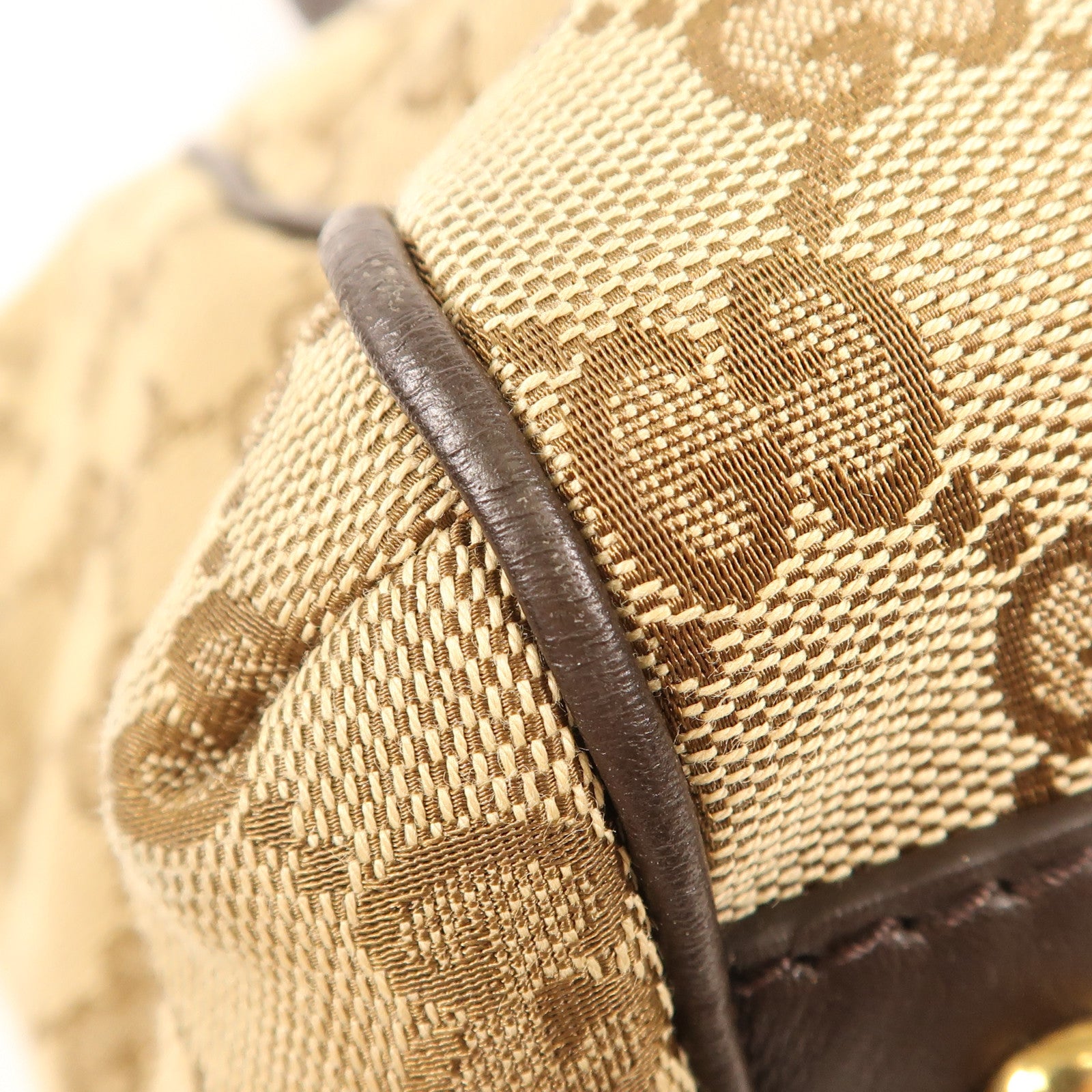 GUCCI 帆布/皮革Scarletti金扣手挽袋