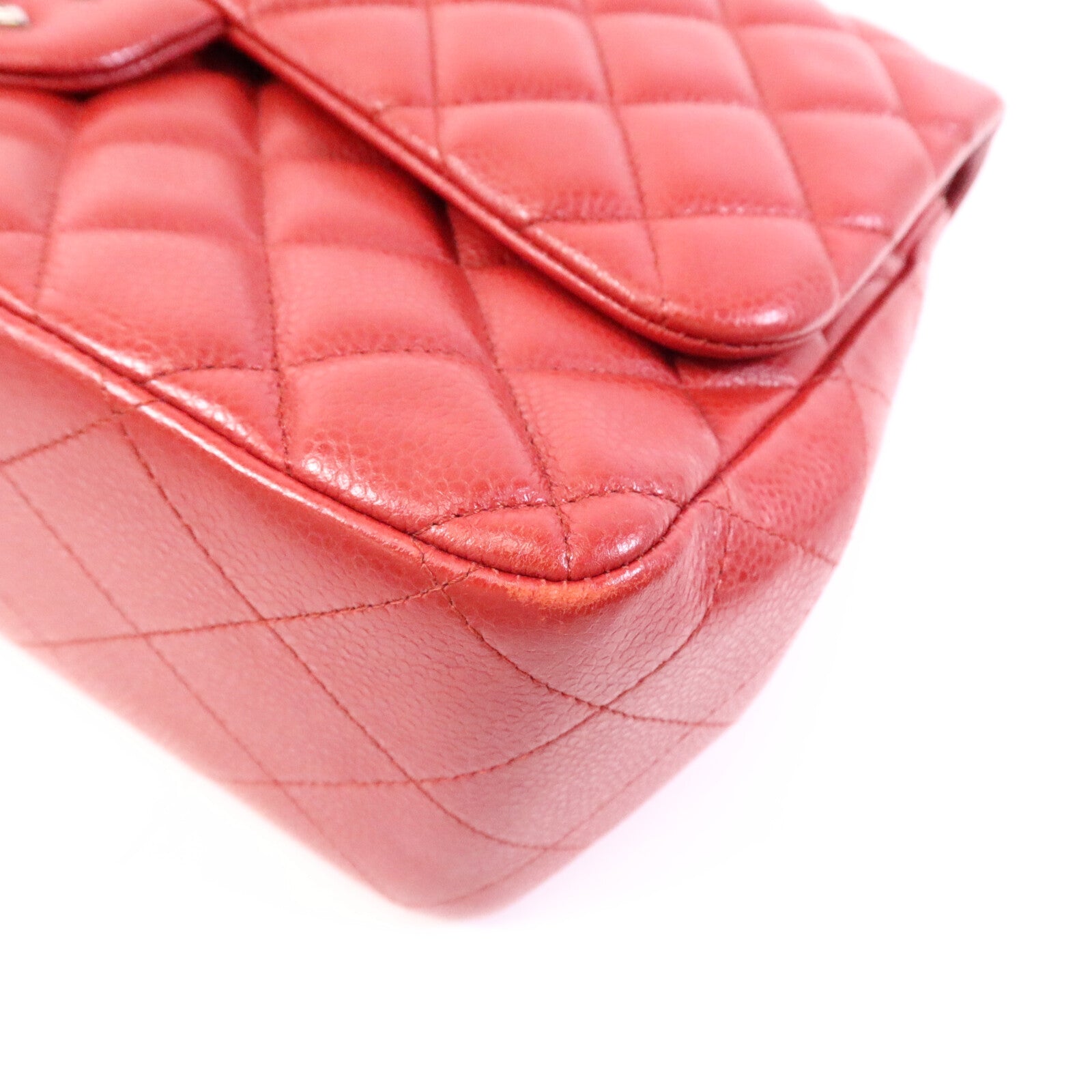 CHANEL 牛皮皮革Large Classic銀扣鏈帶肩背袋