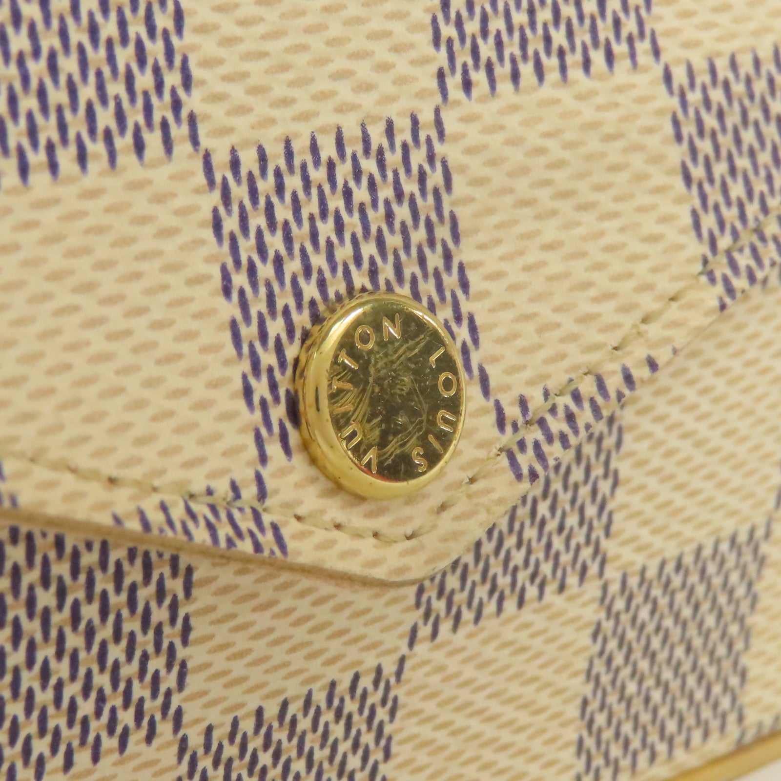 LOUIS VUITTON Damier Azur Felicie Pochette金扣鏈帶肩背袋