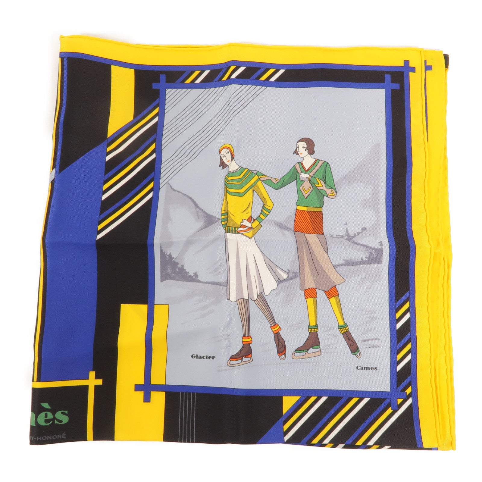 HERMES 絲質Aux Sports d'Hiver Scarf 70x70絲巾