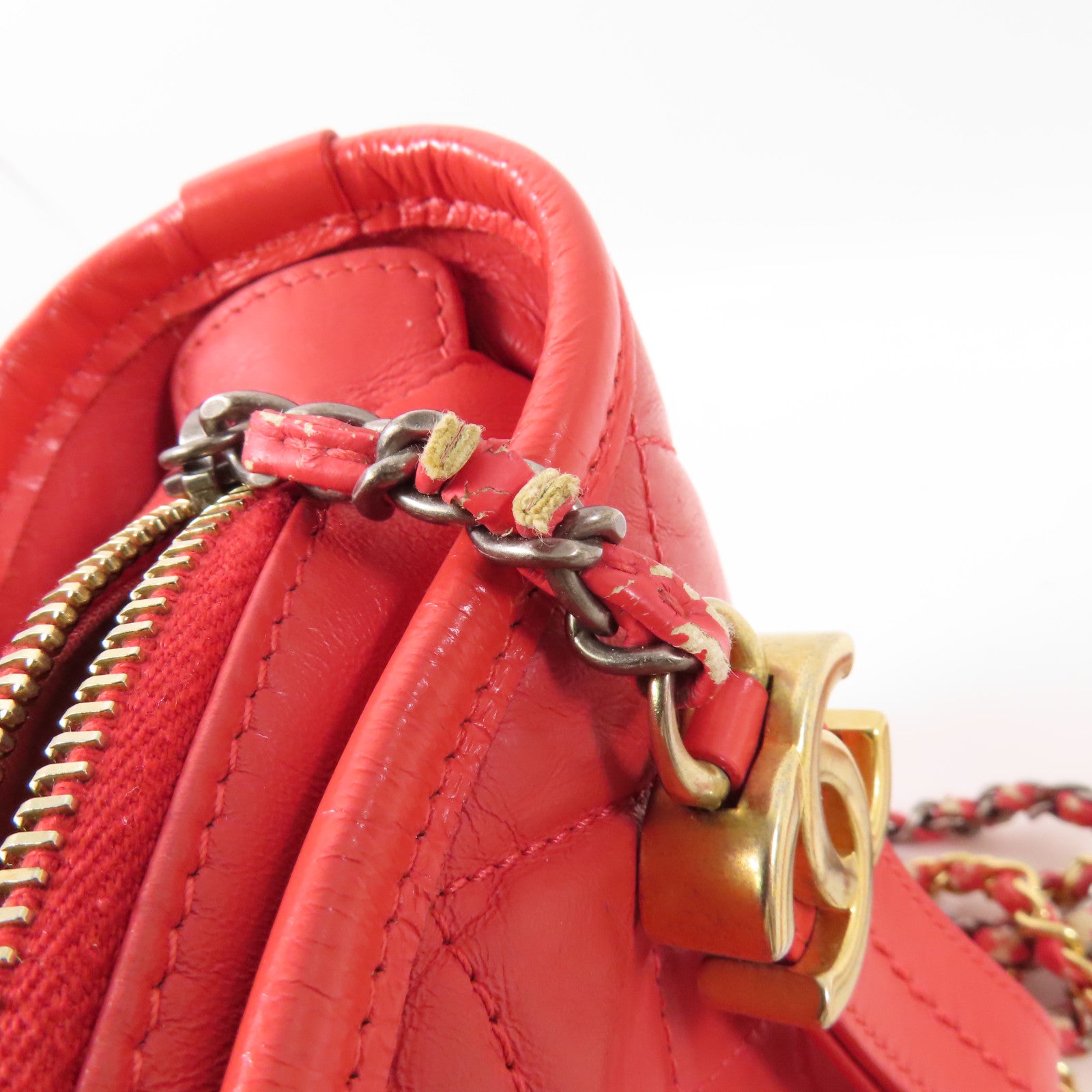 CHANEL 【激減優惠】牛皮皮革Gabrielle Hobo金扣鏈帶肩背袋
