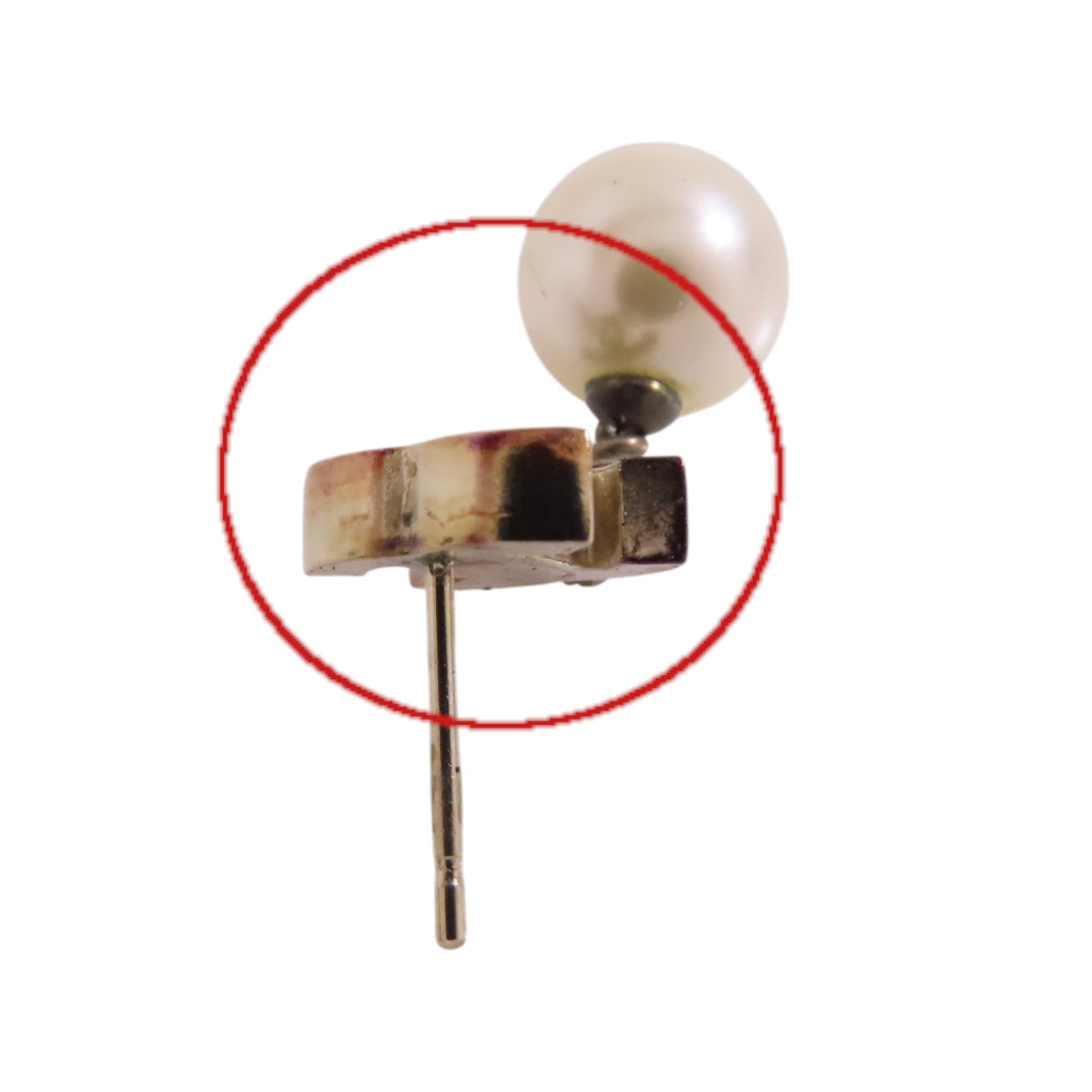 CHANEL 金屬/仿珍珠CC Earrings金扣耳環