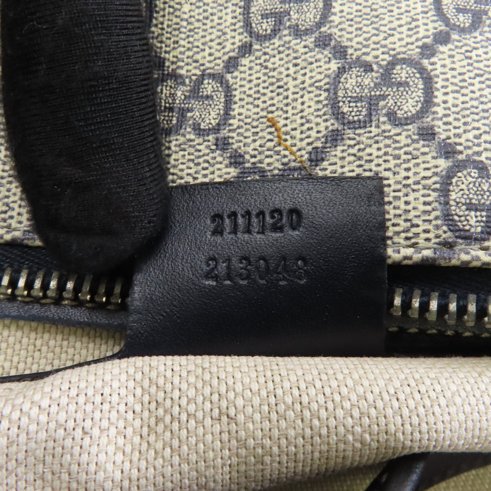 GUCCI 塗層帆布Tote Bag銀扣手挽袋藍色米色