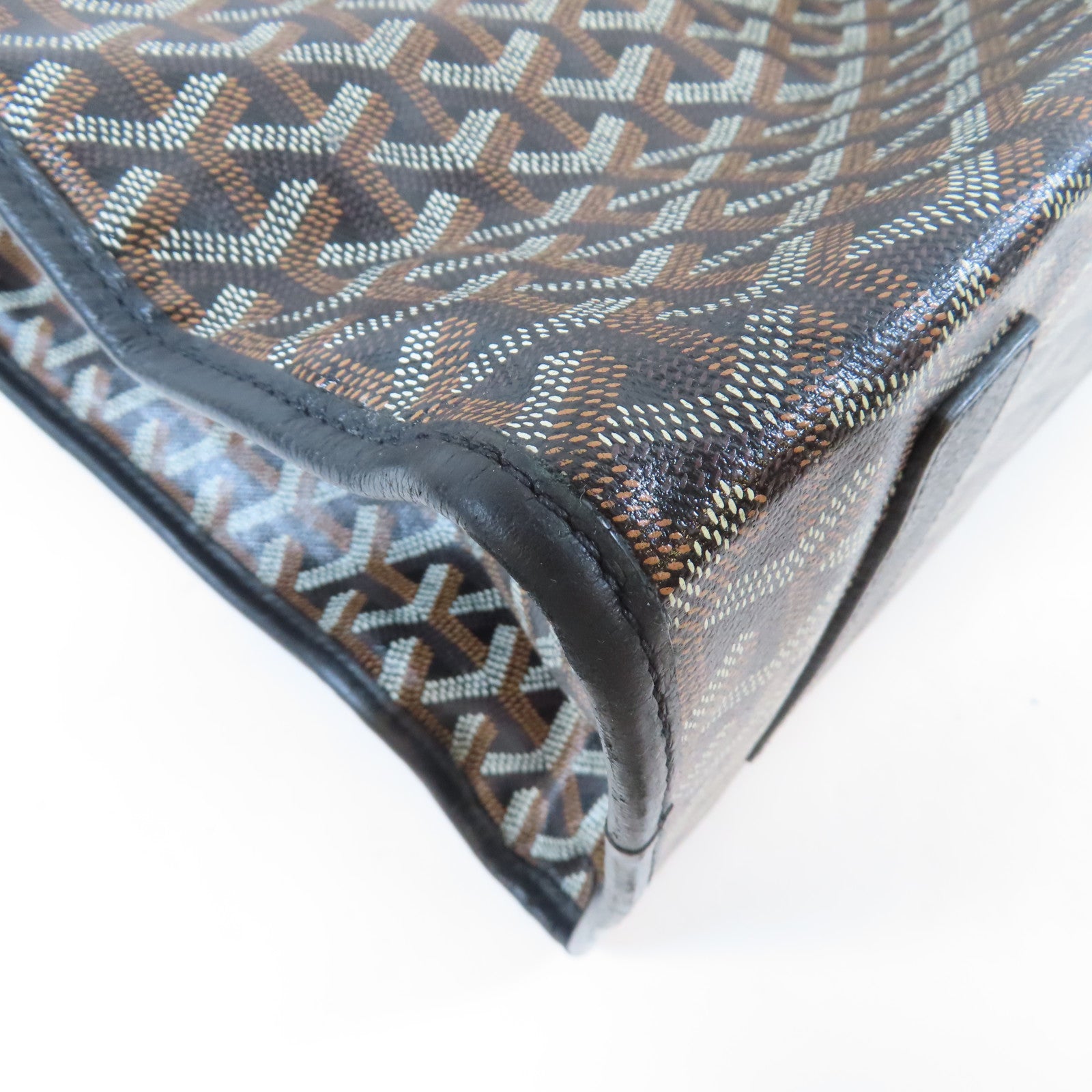 GOYARD 塗層帆布/牛皮皮革Saint Leger Backpack銀扣背包黑色