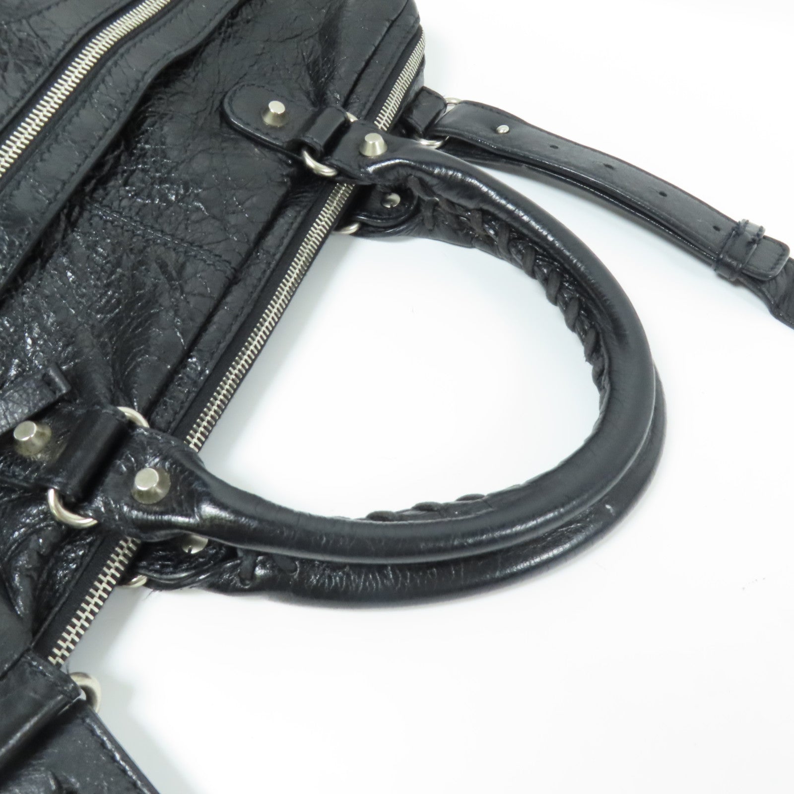 BALENCIAGA 牛皮皮革2 Way Shoulder Bag銀扣手挽肩背兩用袋