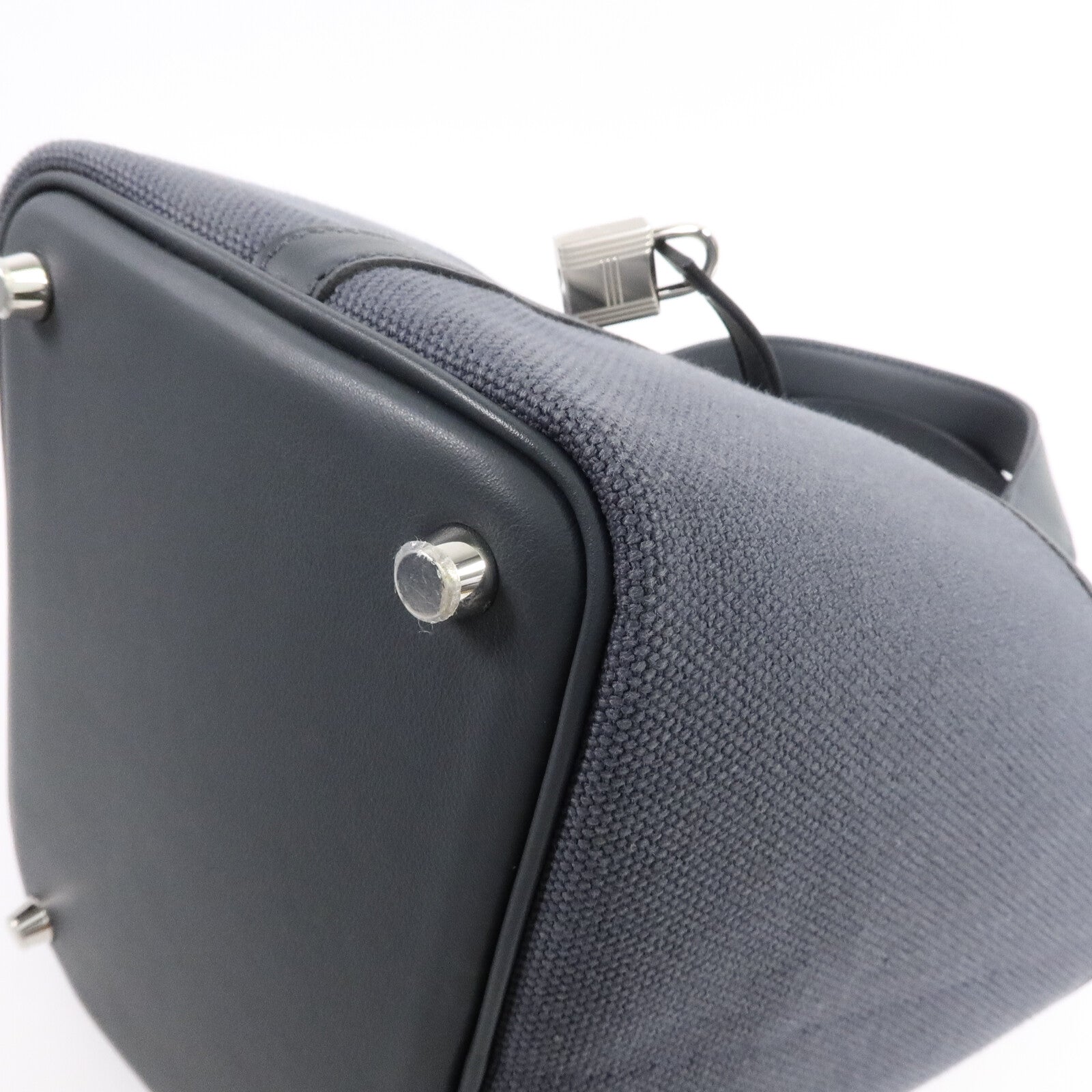 HERMES 帆布/皮革Picotin Cargo PM手挽袋Ardoise