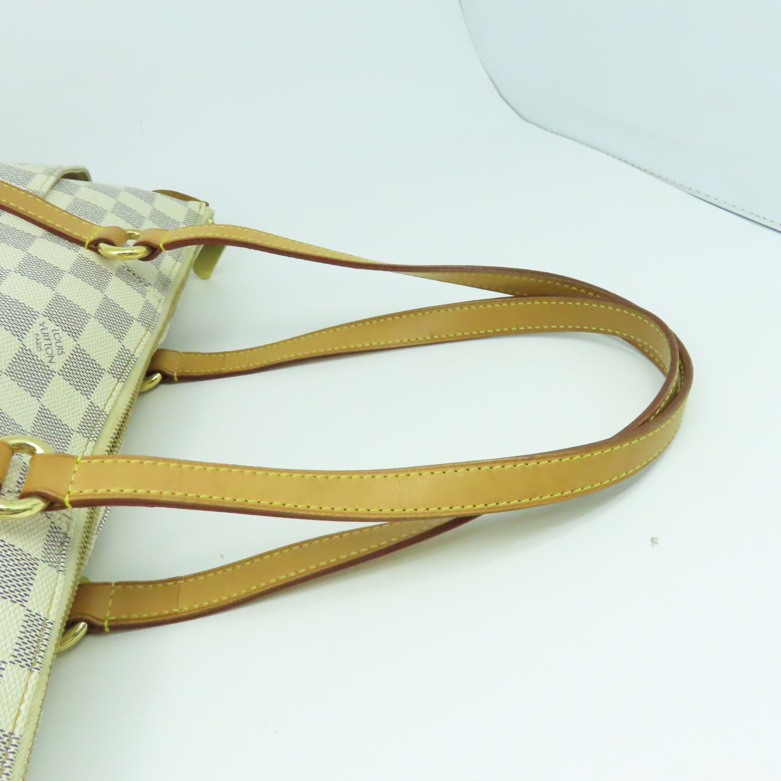LOUIS VUITTON 【激減優惠】Damier Totally PM金扣手挽肩背兩用袋白色