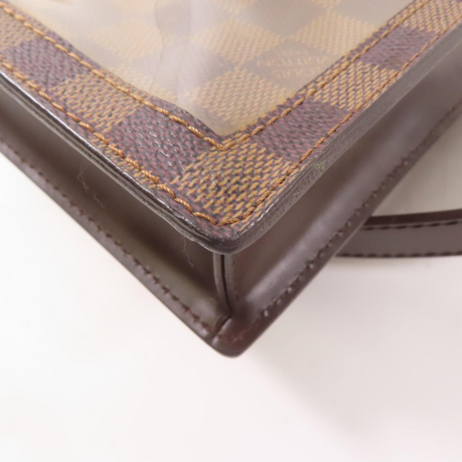 LOUIS VUITTON Damier Ebene Portobello金扣肩背袋棕色