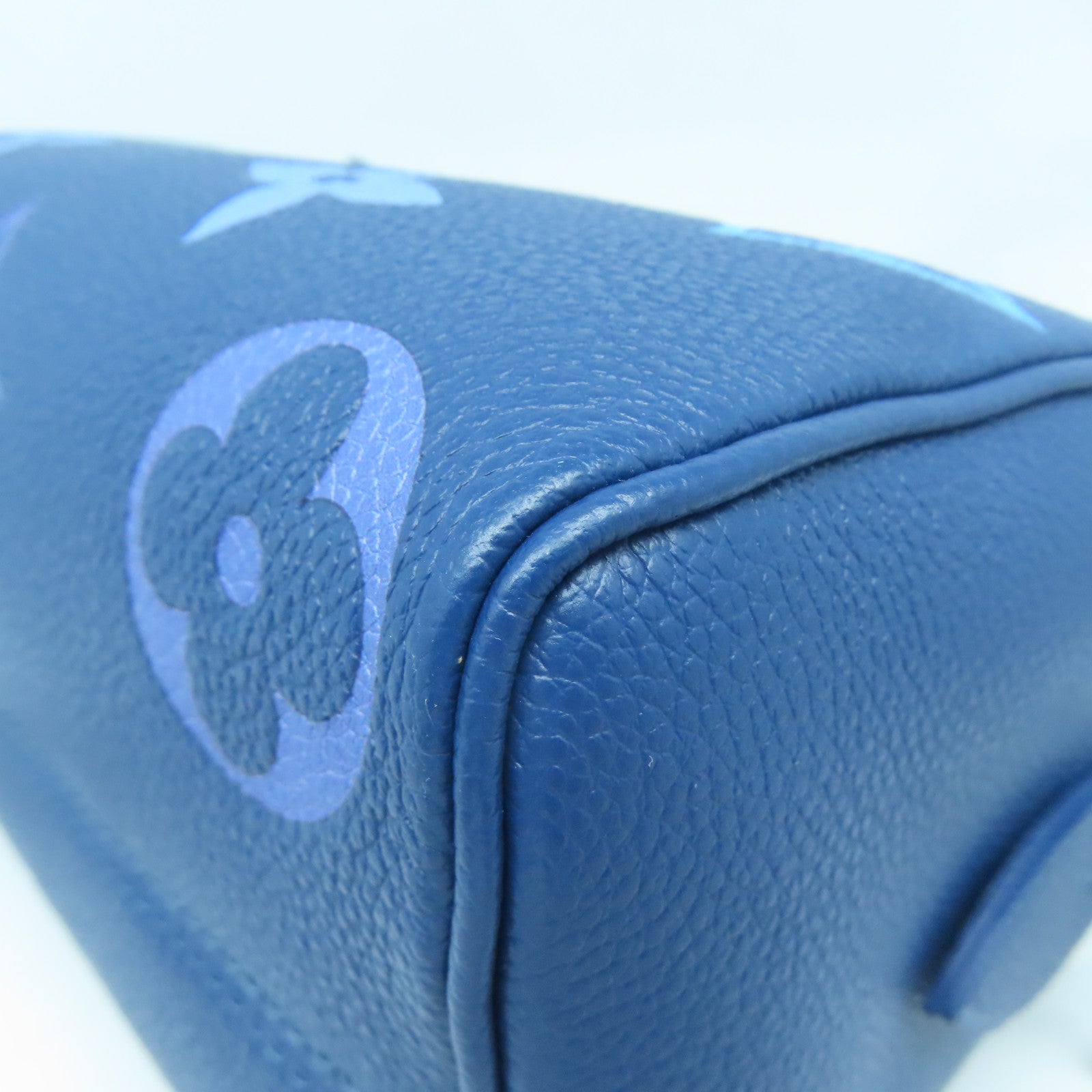 LOUIS VUITTON Monogram Empreinte Speedy Bandouliere 20金扣手挽肩背兩用袋藍色