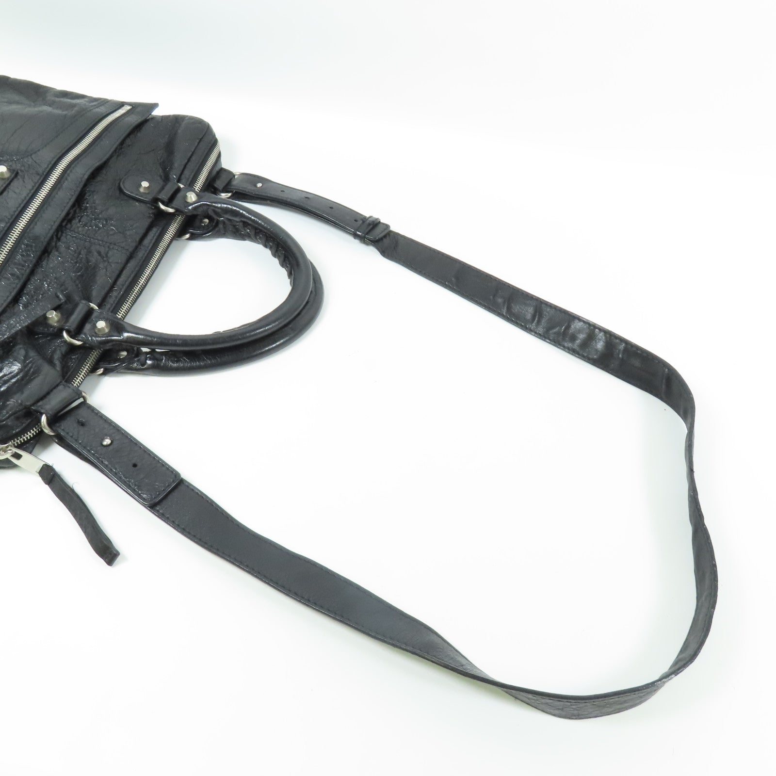 BALENCIAGA 牛皮皮革2 Way Shoulder Bag銀扣手挽肩背兩用袋