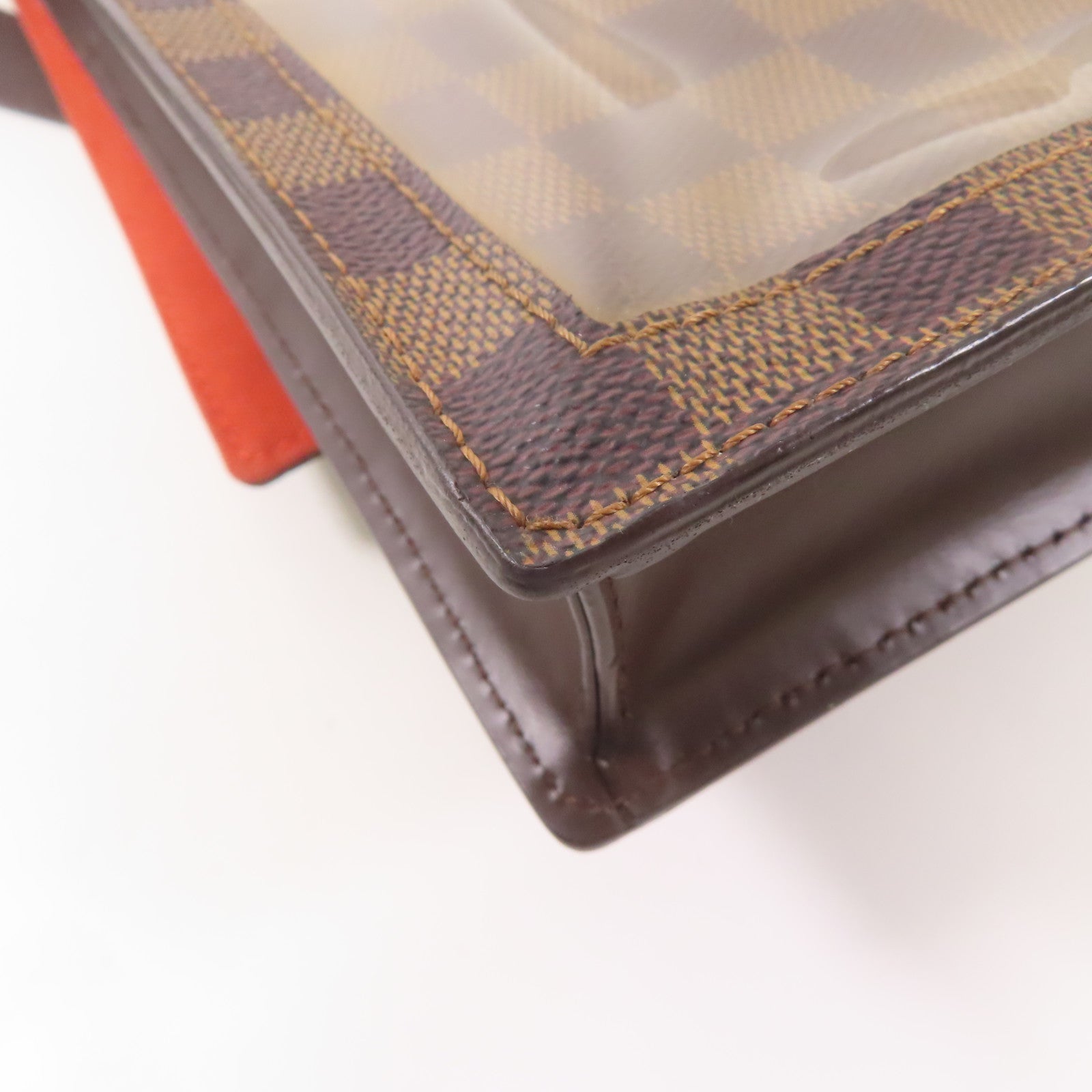 LOUIS VUITTON Damier Ebene Portobello金扣肩背袋棕色