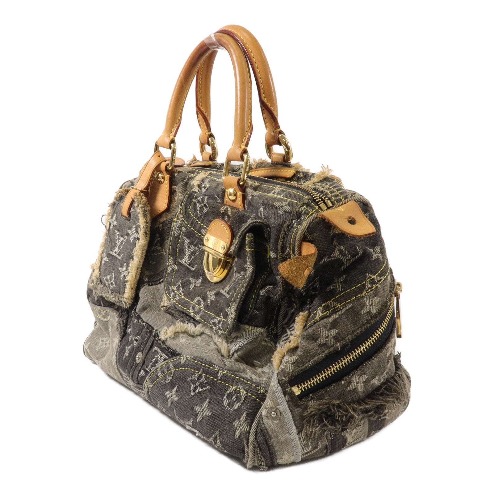 LOUIS VUITTON Monogram Denim Patchwork Speedy 30手挽袋