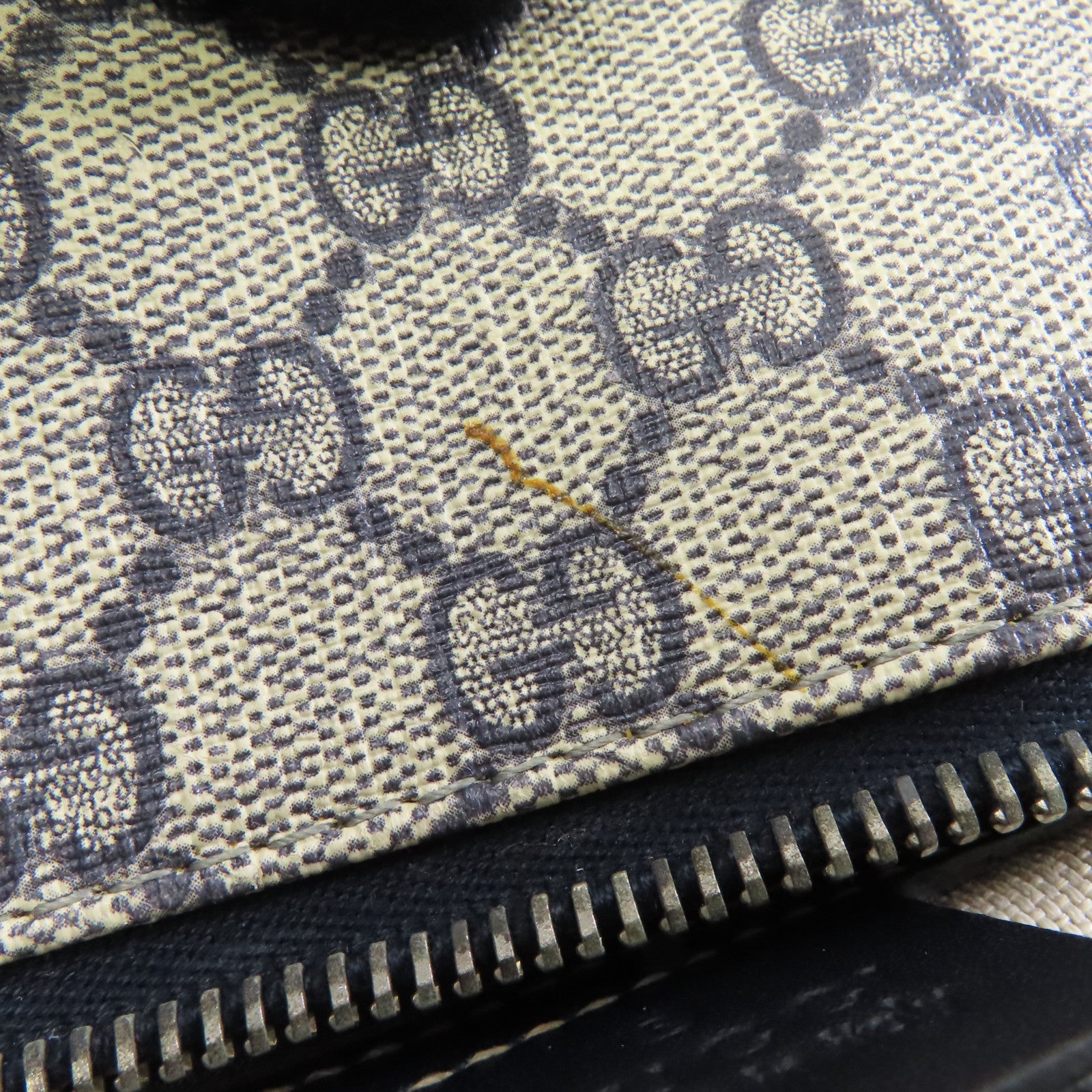 GUCCI 塗層帆布Tote Bag銀扣手挽袋藍色米色