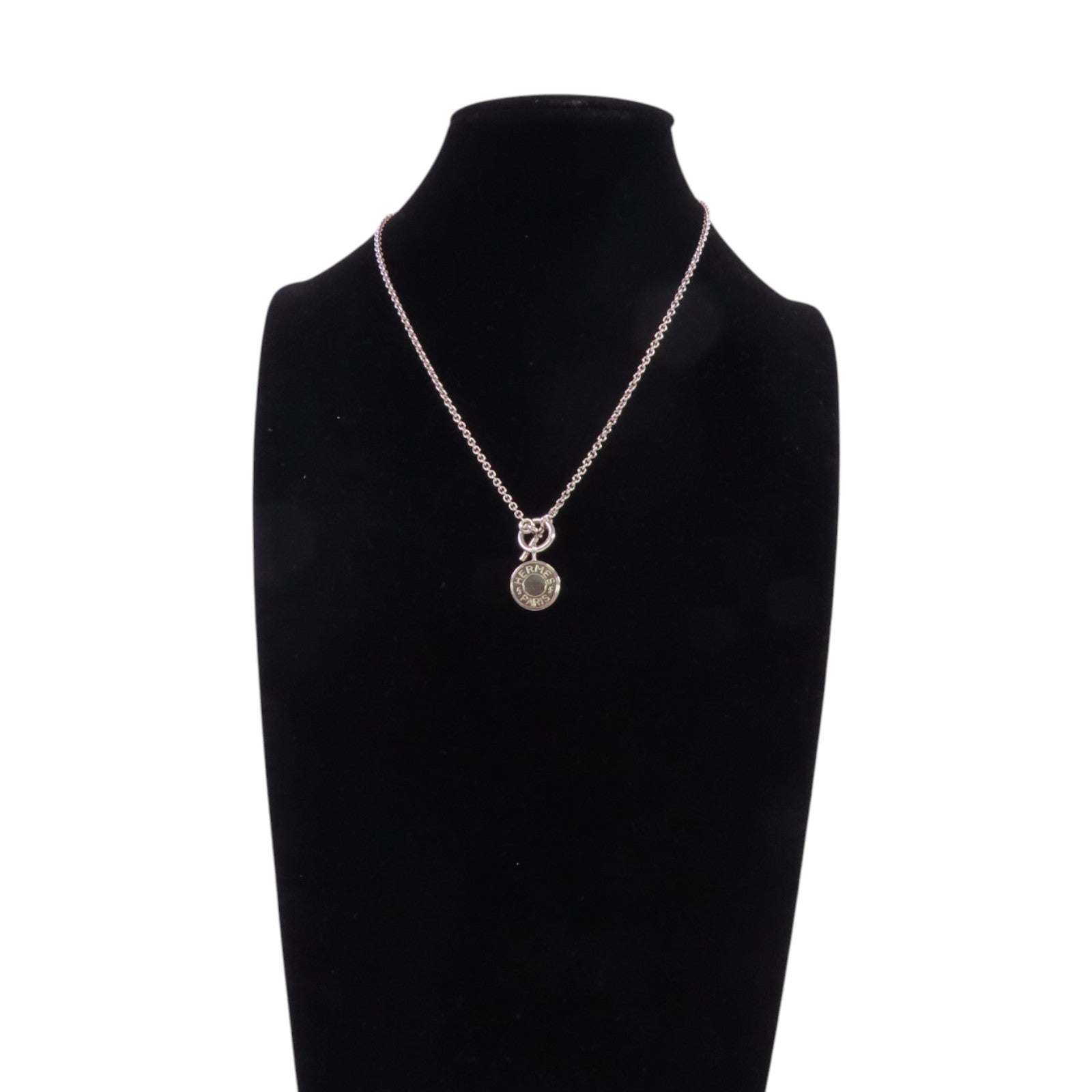 HERMES 925純銀Amulettes Ex-Libris Necklace銀扣項鏈