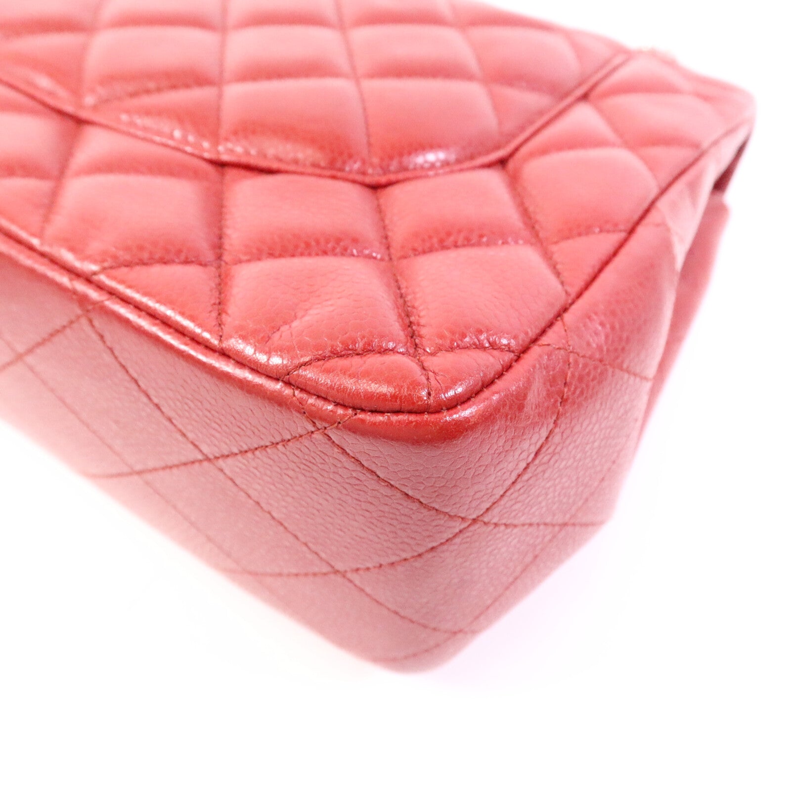 CHANEL 牛皮皮革Large Classic銀扣鏈帶肩背袋