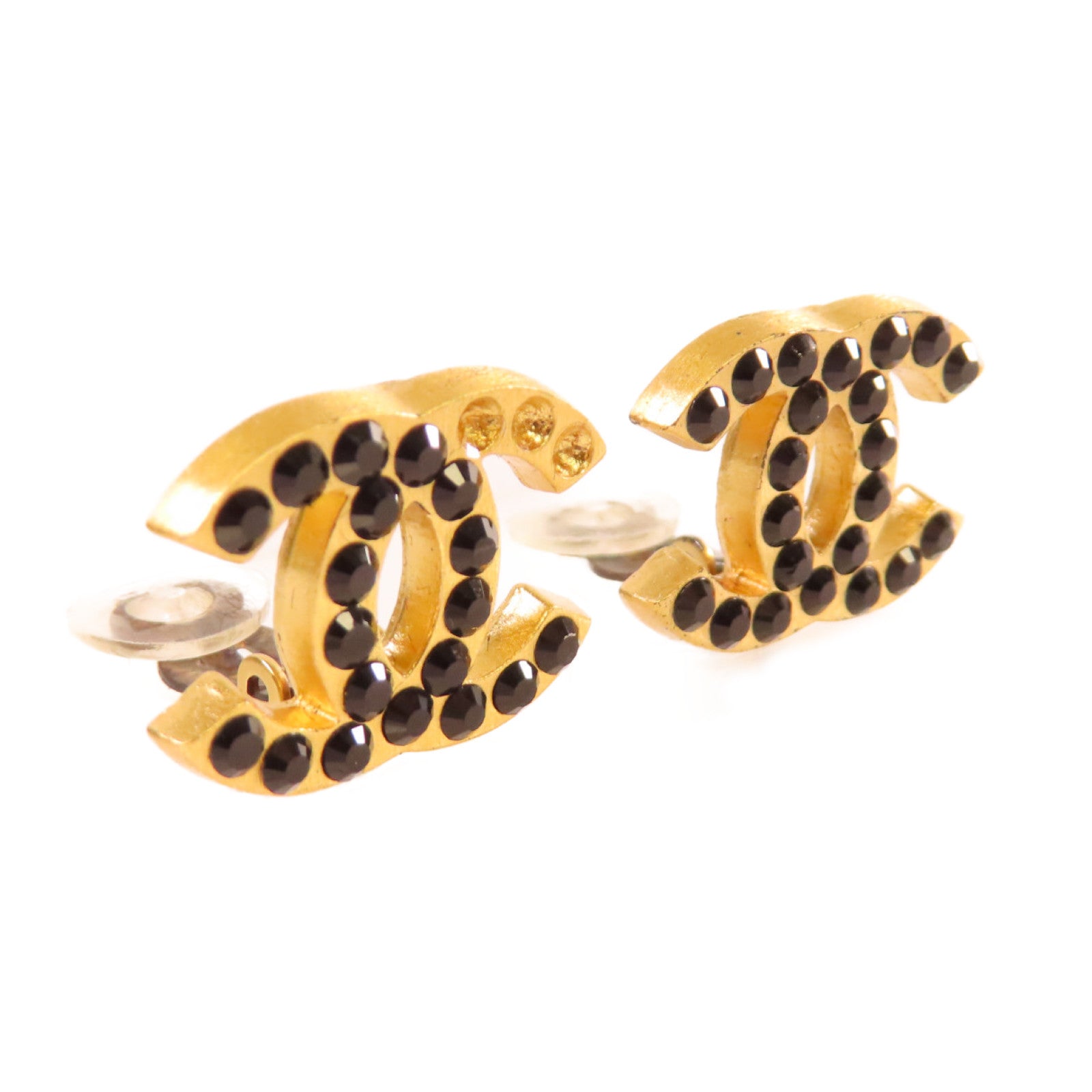 CHANEL 【激減優惠】金屬CC Earrings耳環金色/黑色