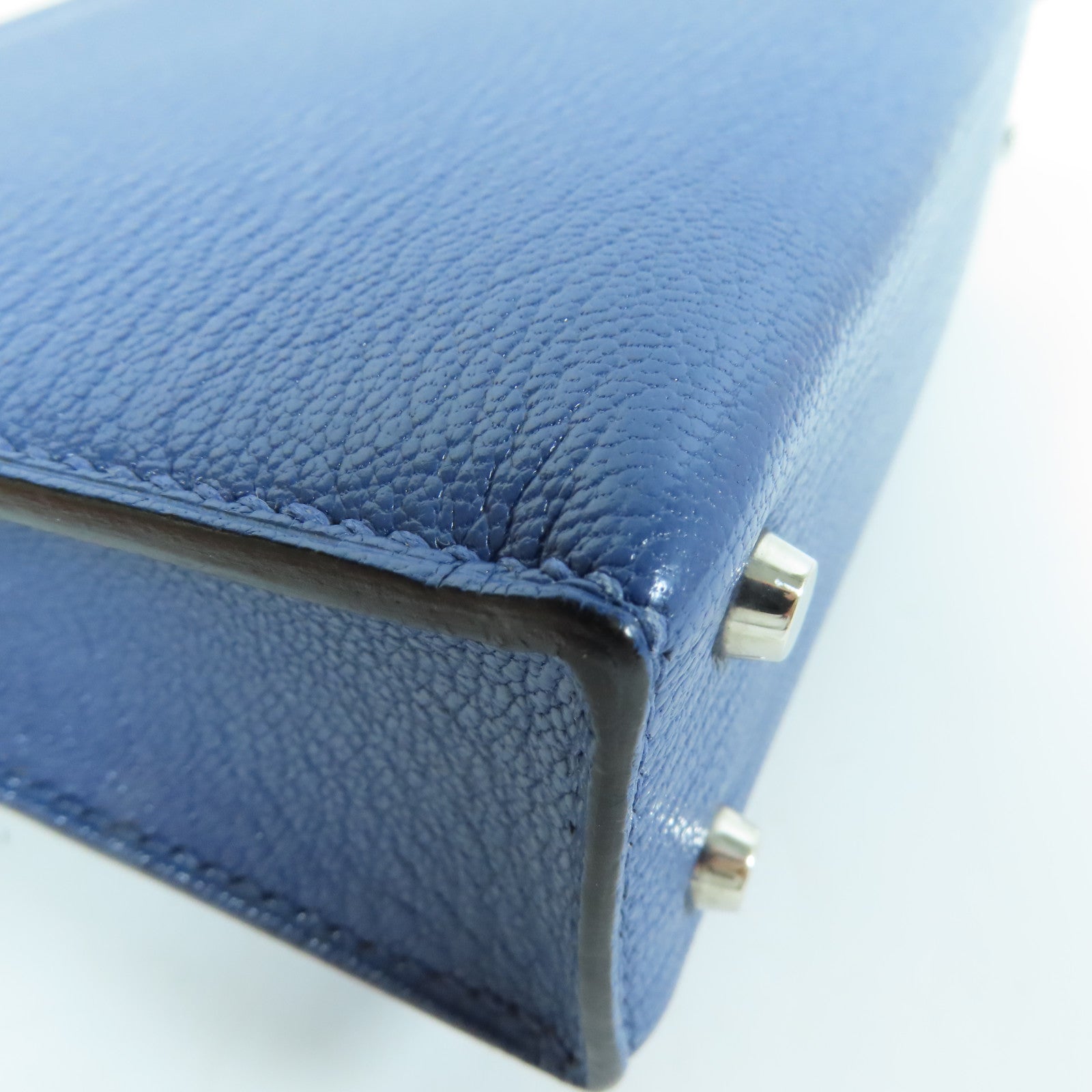 HERMES Chevre皮革Verrou Mini銀扣鏈帶肩背袋