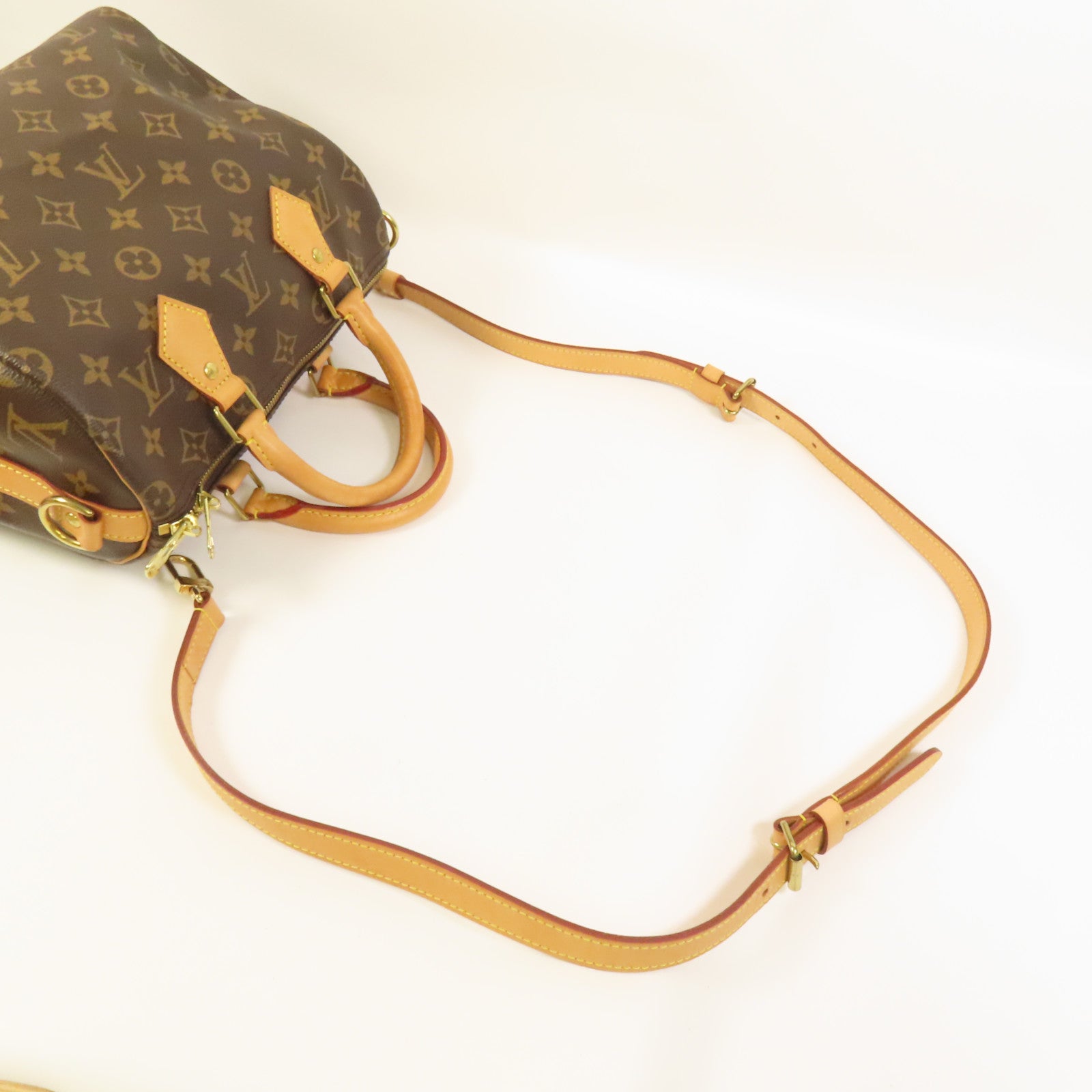 LOUIS VUITTON Monogram Speedy Bandouliere 25金扣手挽肩背兩用袋