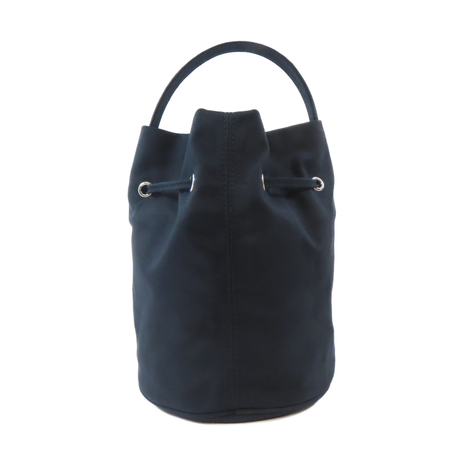BALENCIAGA 尼龍Bucket銀扣手挽肩背兩用袋黑色