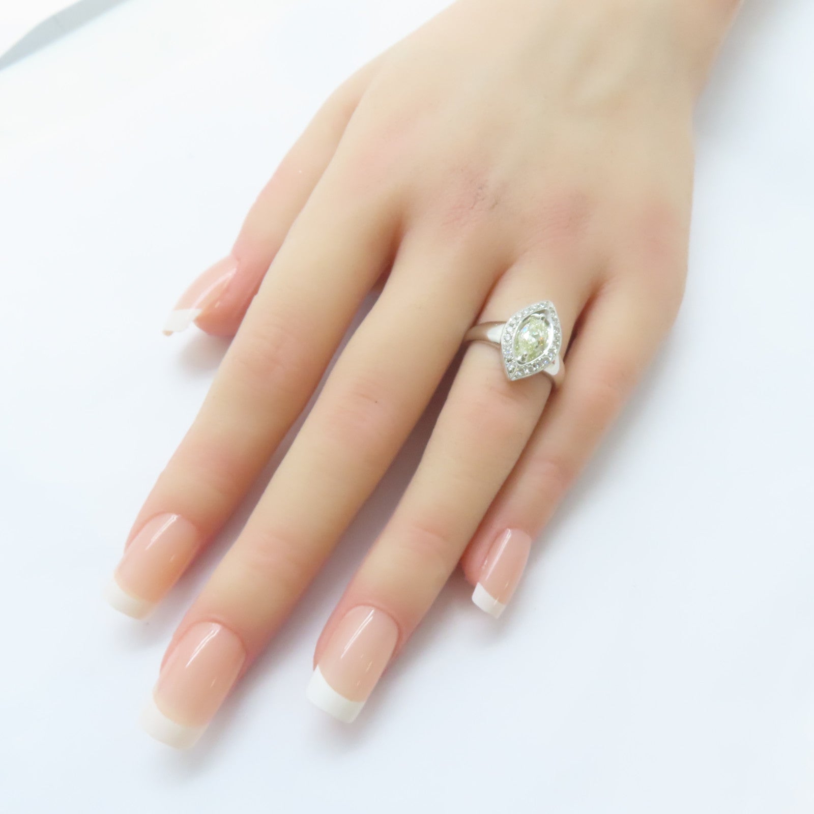 JEWELRY PT900鉑金Diamond Ring 0.701ct鑽石/0.3ct鑚石戒指US#6.5