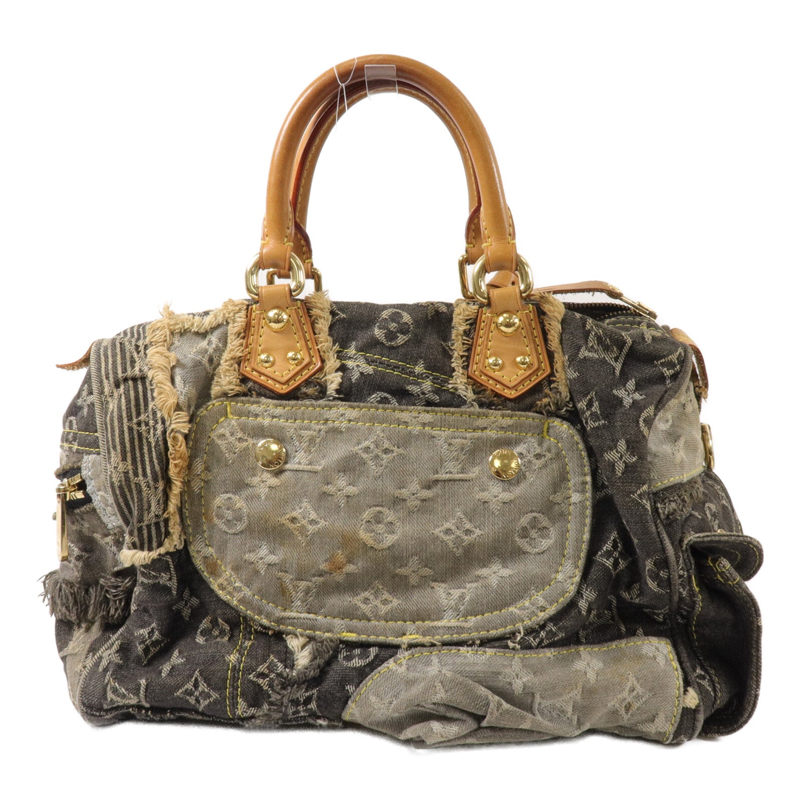 LOUIS VUITTON Monogram Denim Patchwork Speedy 30手挽袋