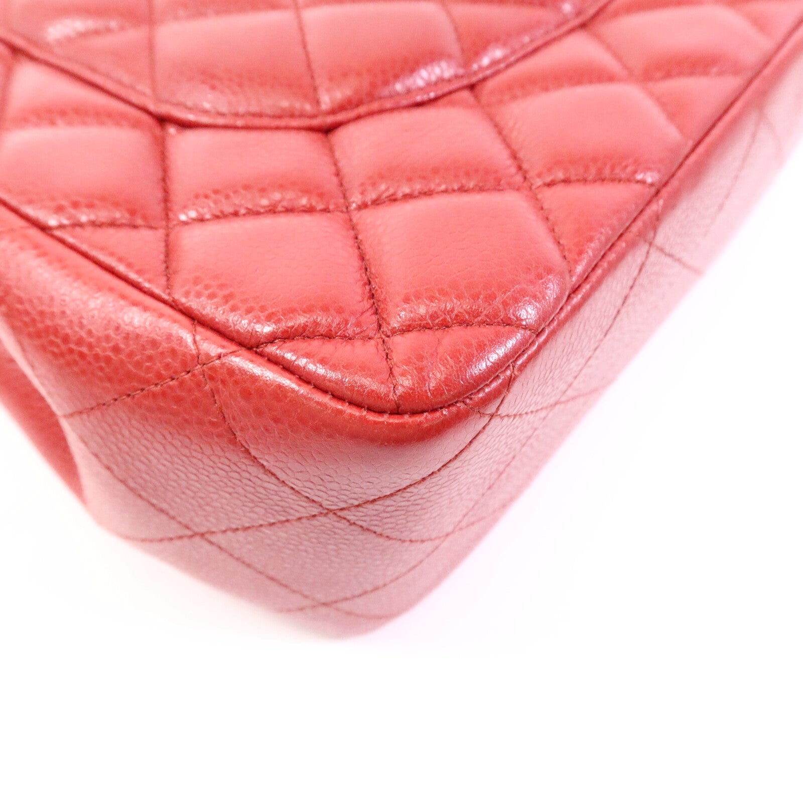 CHANEL 牛皮皮革Large Classic銀扣鏈帶肩背袋