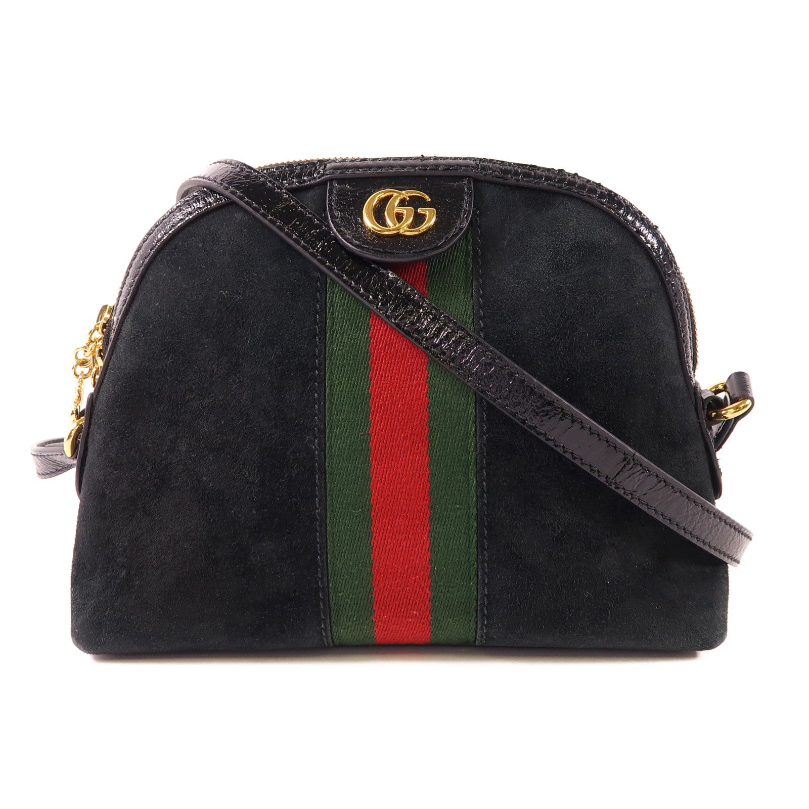 GUCCI 麂皮皮革Ophidia金扣肩背袋