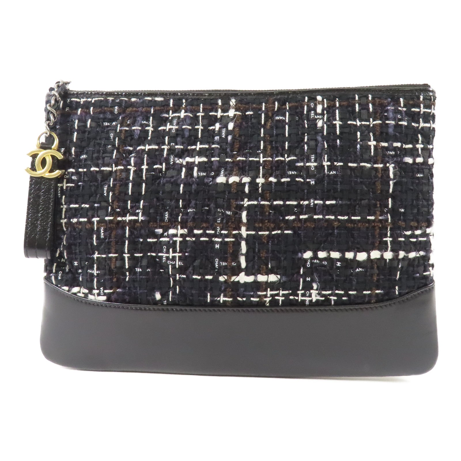 CHANEL 牛皮皮革/Tweed Clutch手拿包