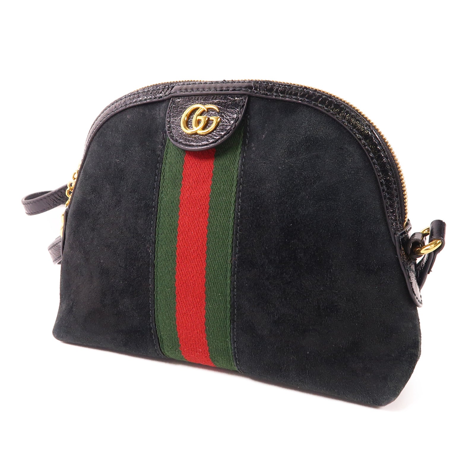 GUCCI 麂皮皮革Ophidia金扣肩背袋