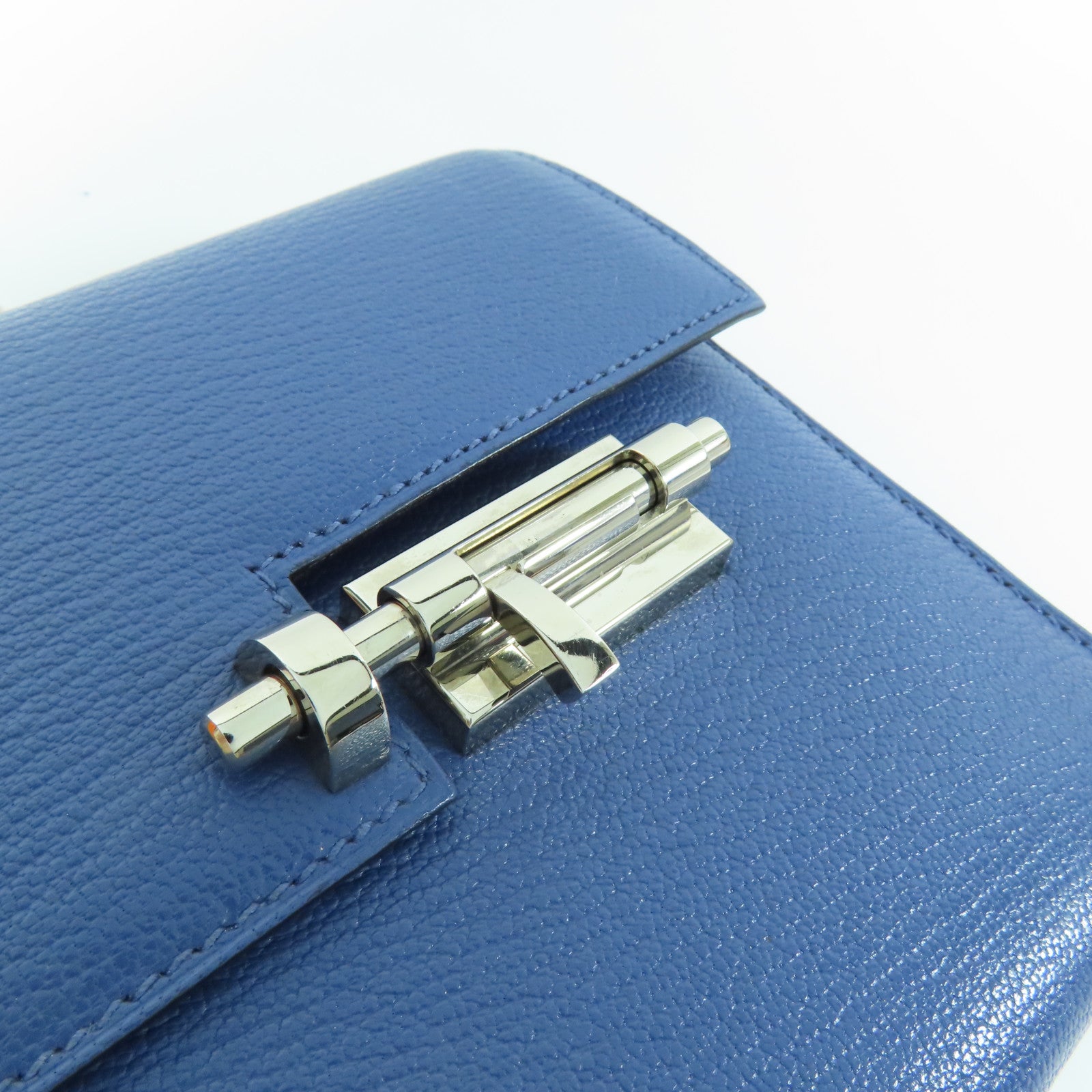 HERMES Chevre皮革Verrou Mini銀扣鏈帶肩背袋