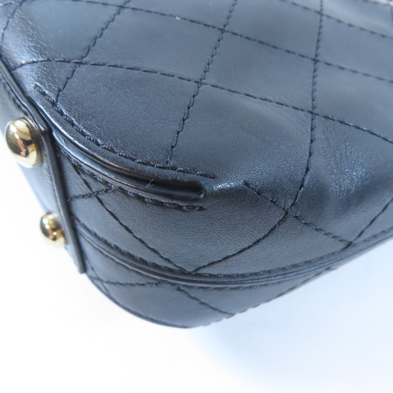CHANEL 【激減優惠】菱格牛皮皮革CC Stitched Flap金扣鏈帶肩背袋黑色