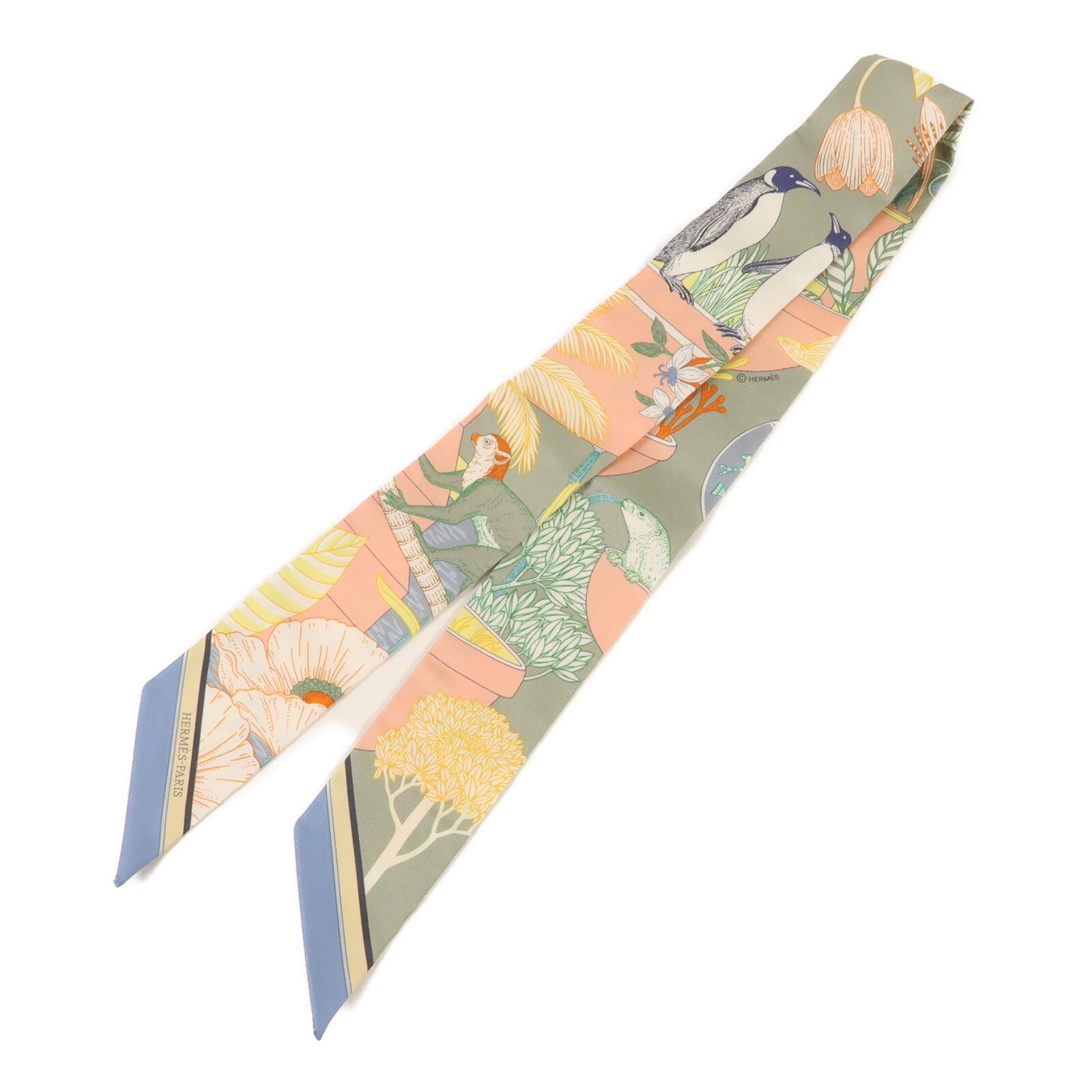 HERMES 【激減優惠】絲質Twilly絲巾