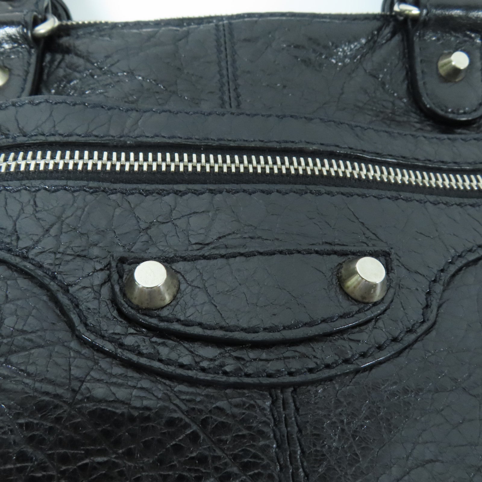 BALENCIAGA 牛皮皮革2 Way Shoulder Bag銀扣手挽肩背兩用袋